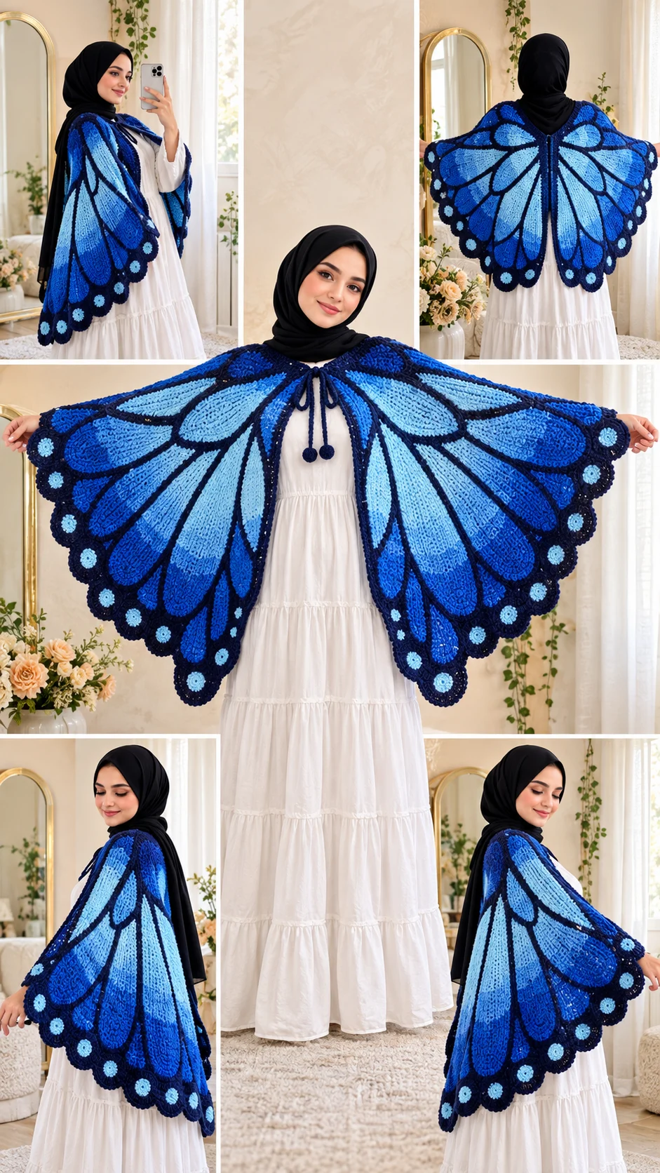 Blue Morpho Butterfly Cape Crochet Pattern