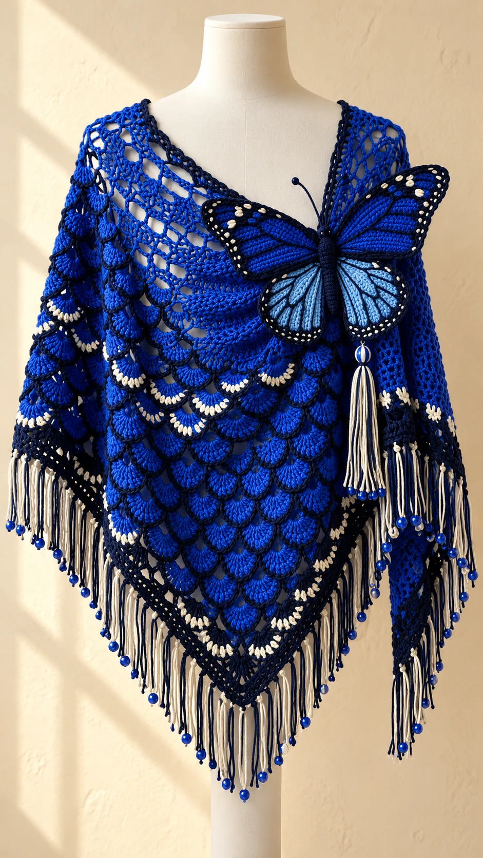 Blue Morpho Butterfly Shawl Crochet Pattern
