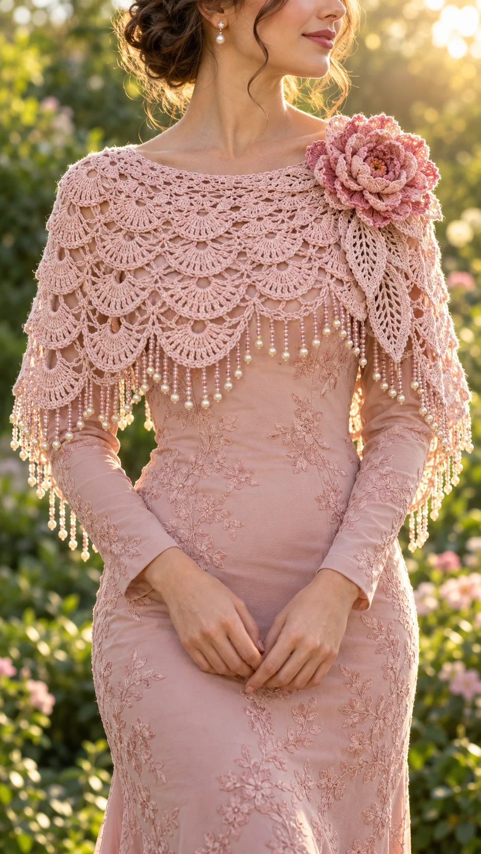 Blush Peony Lace Shawl Crochet Pattern