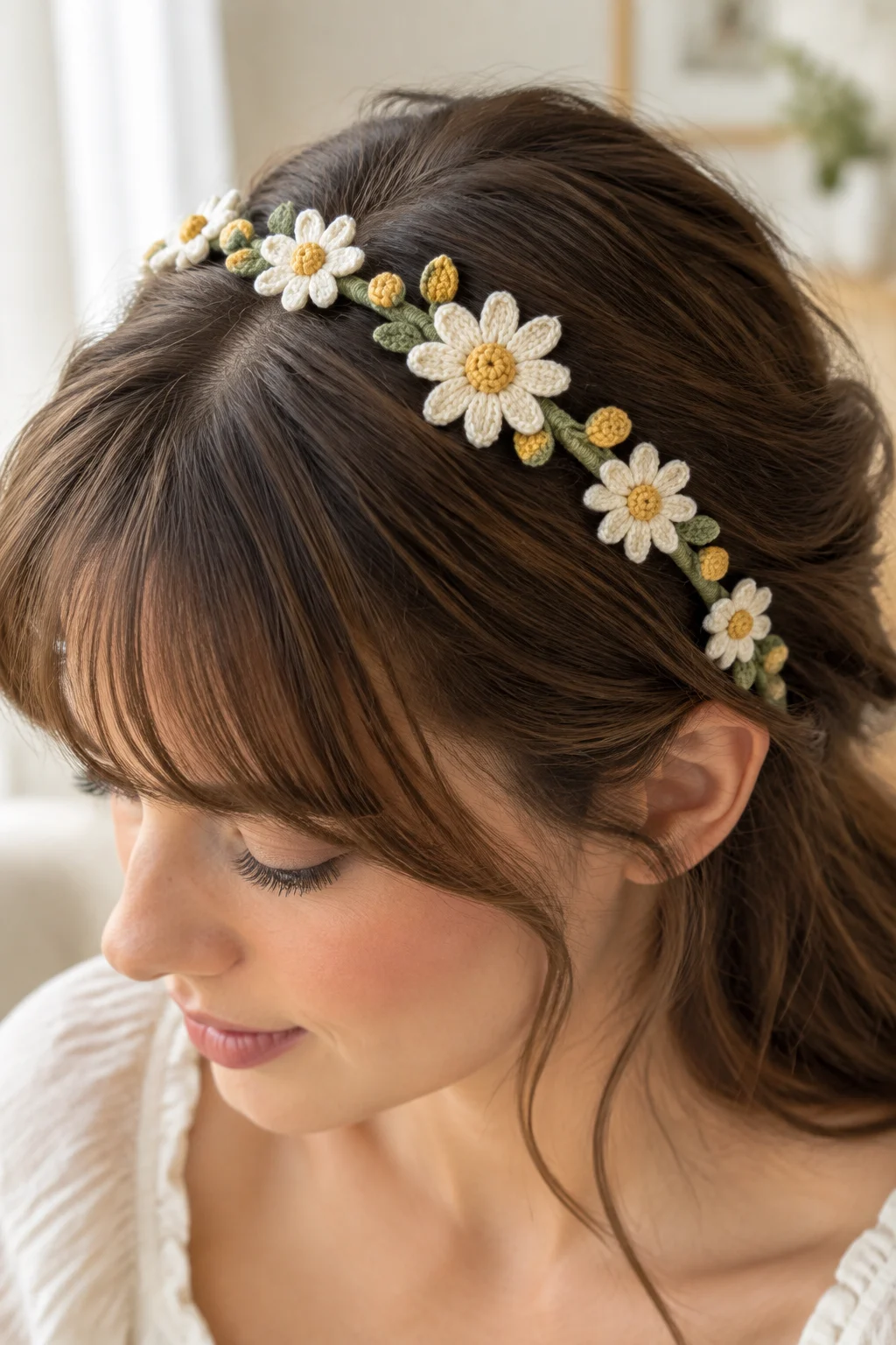 Daisy Chain Headband Crochet Pattern