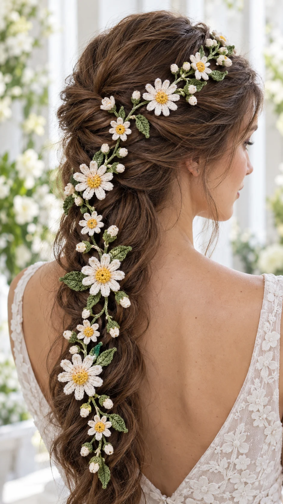 Daisy Meadow Hair Vine Crochet Pattern