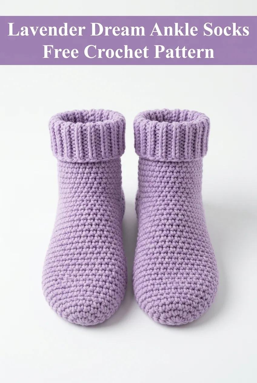 Lavender Dream Ankle Socks Free Crochet Pattern