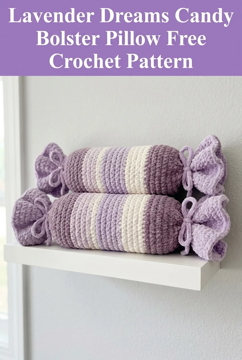 Lavender Dreams Candy Bolster Pillow Free Crochet Pattern