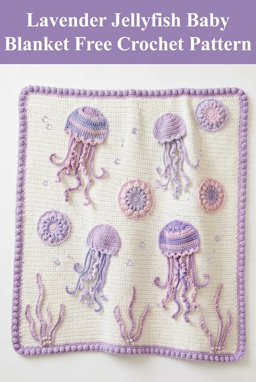 Lavender Jellyfish Baby Blanket Free Crochet Pattern