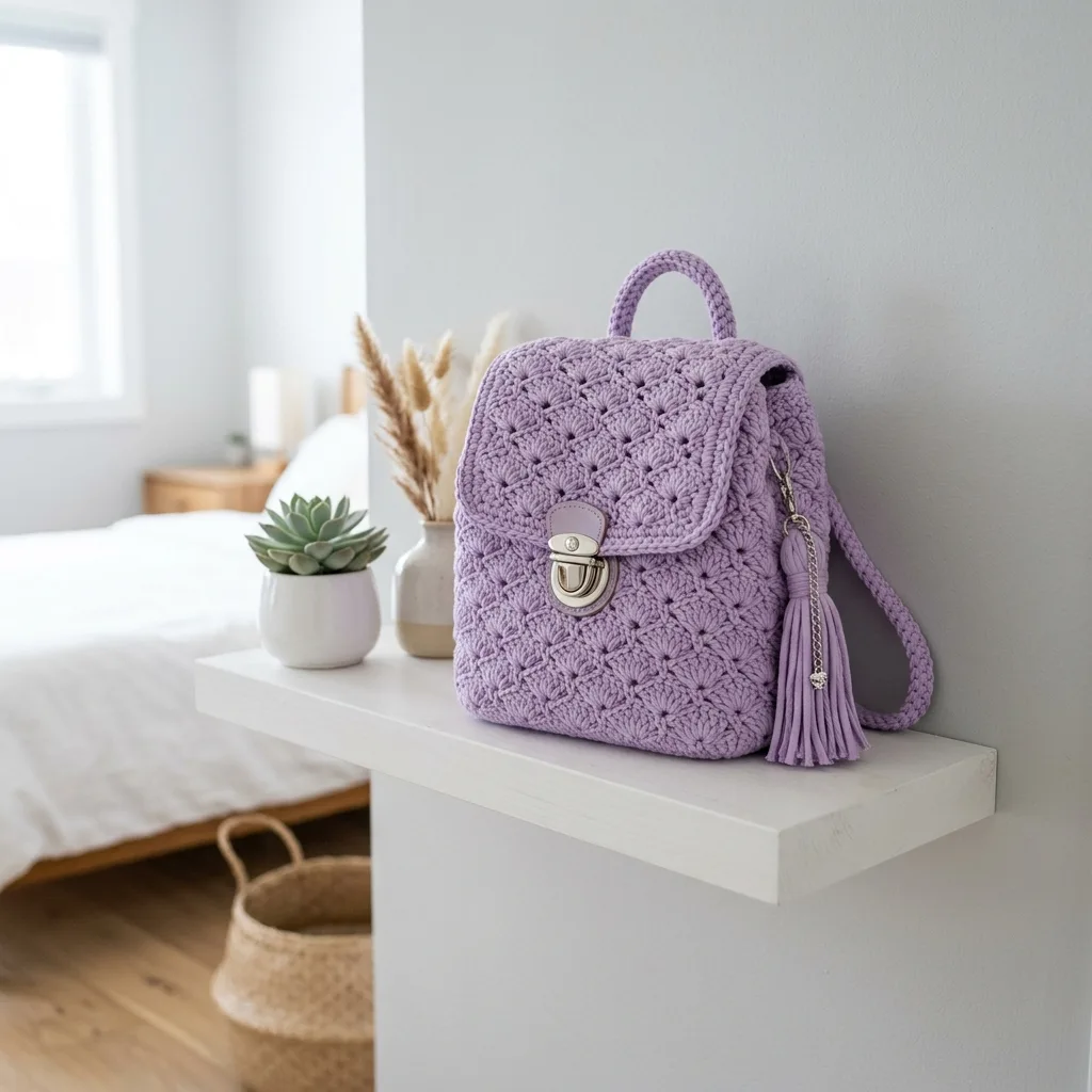 Lavender Mini Backpack Crochet Pattern