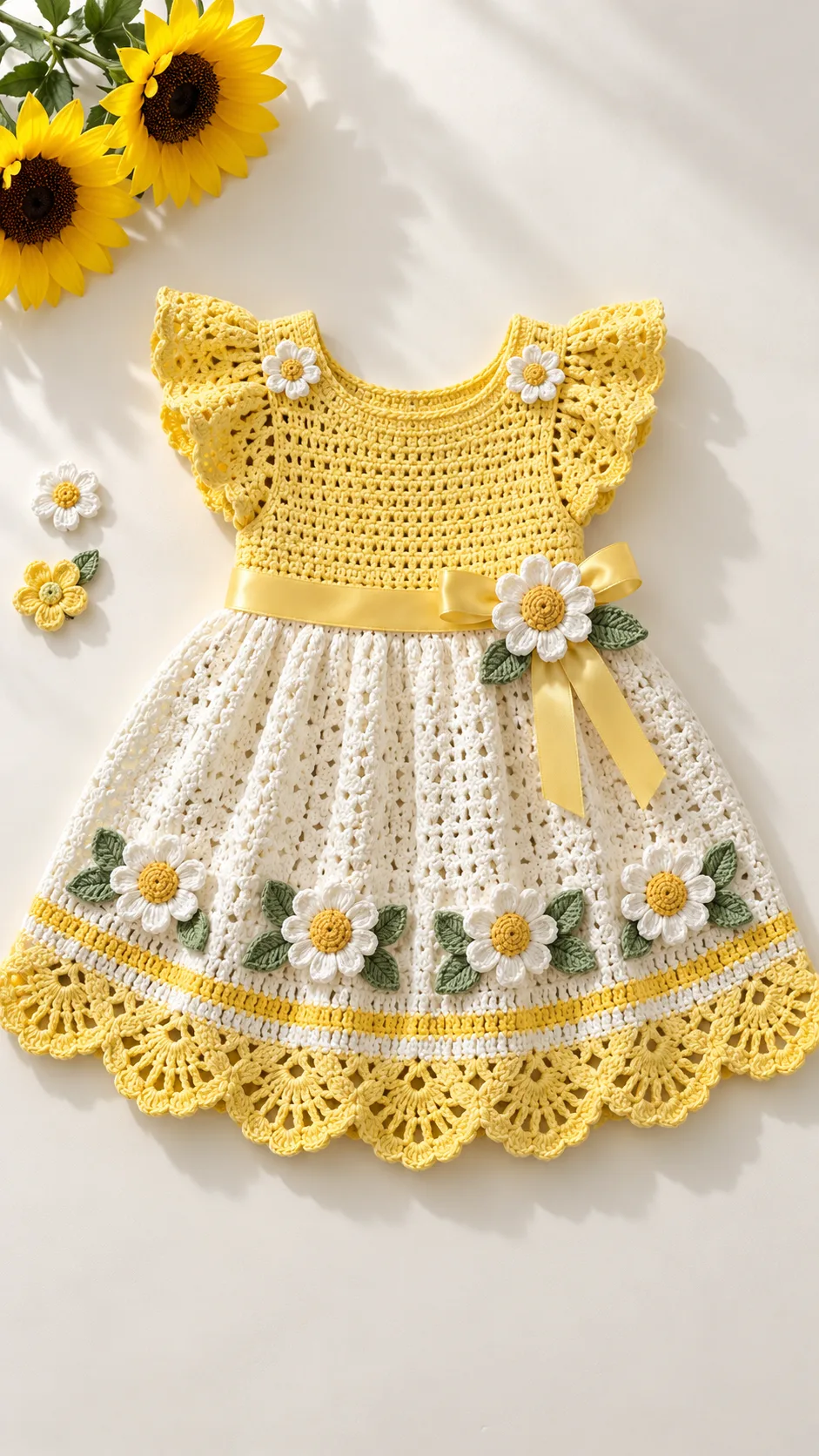 Lemon Daisy Garden Dress Crochet Pattern