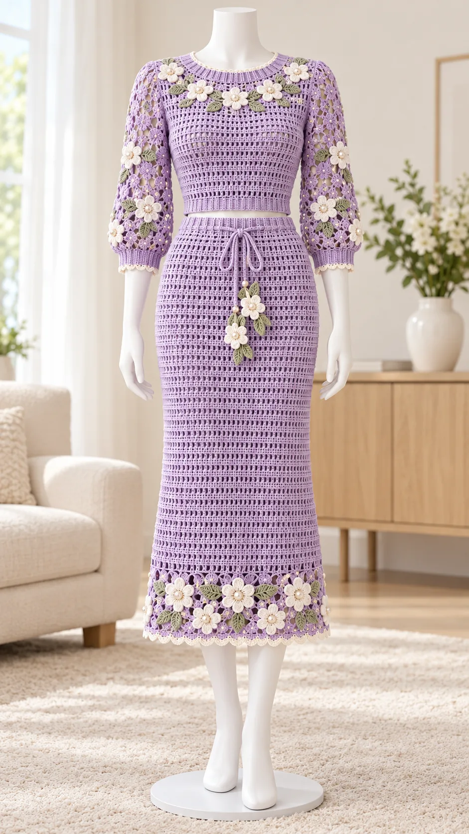 Lilac Blossom Lace Set Crochet Pattern