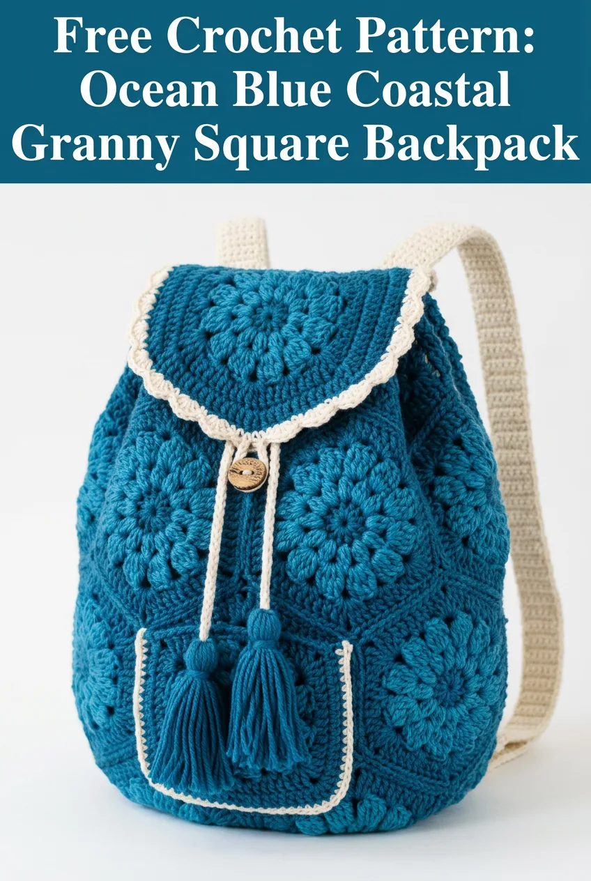 Ocean Blue Coastal Granny Square Backpack Crochet Pattern