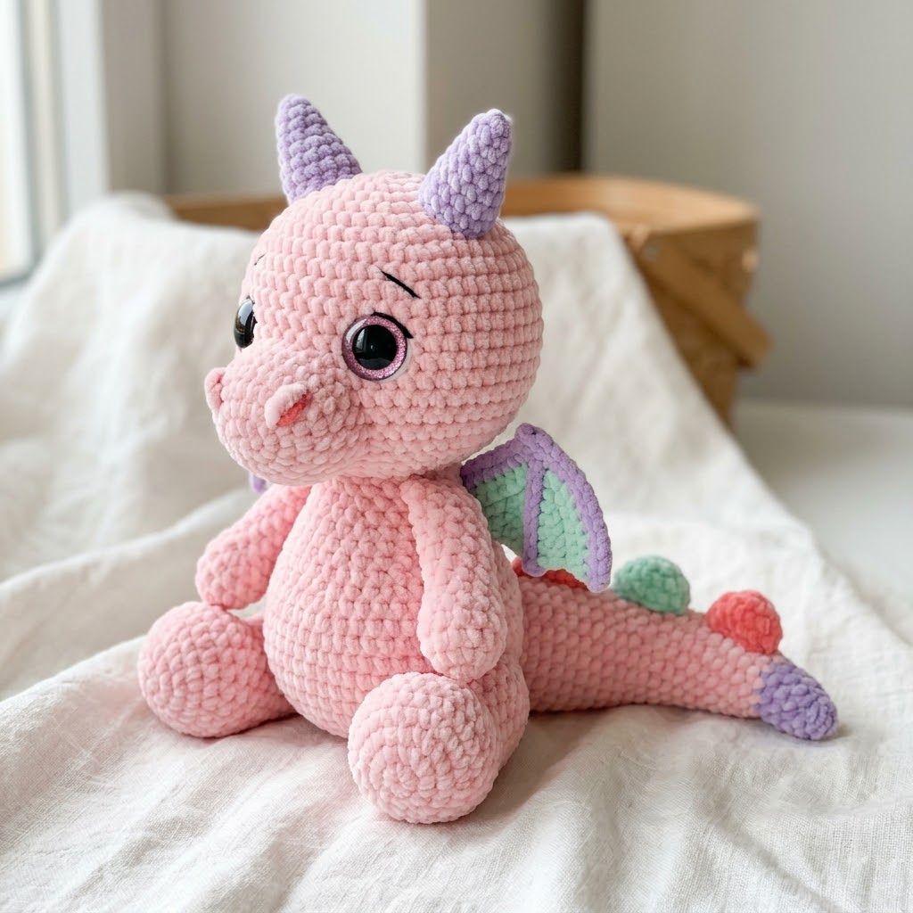 Pastel Pink Dragon Amigurumi Plush Pattern