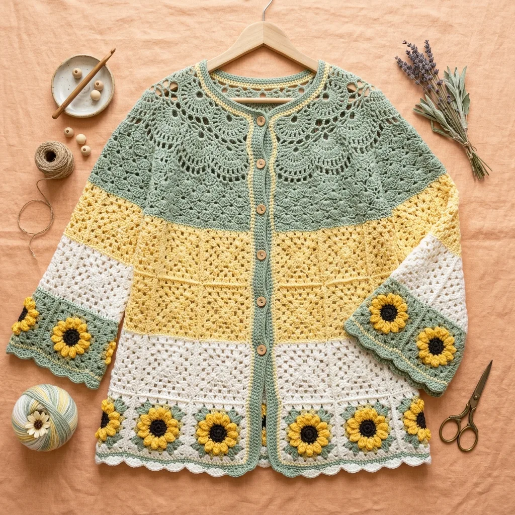 Sage Garden Lace Cardigan Crochet Pattern