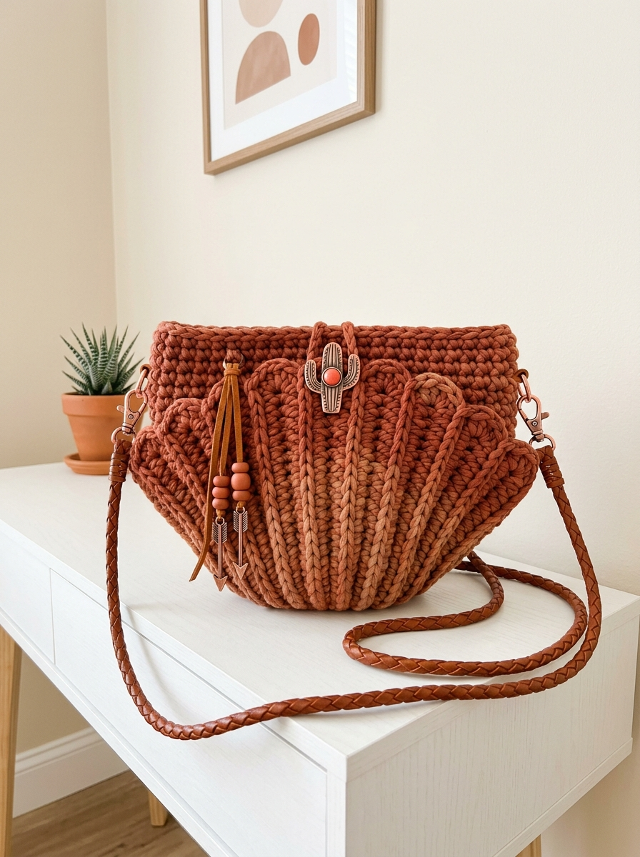 Terracotta Desert Shell Purse Free Crochet Pattern