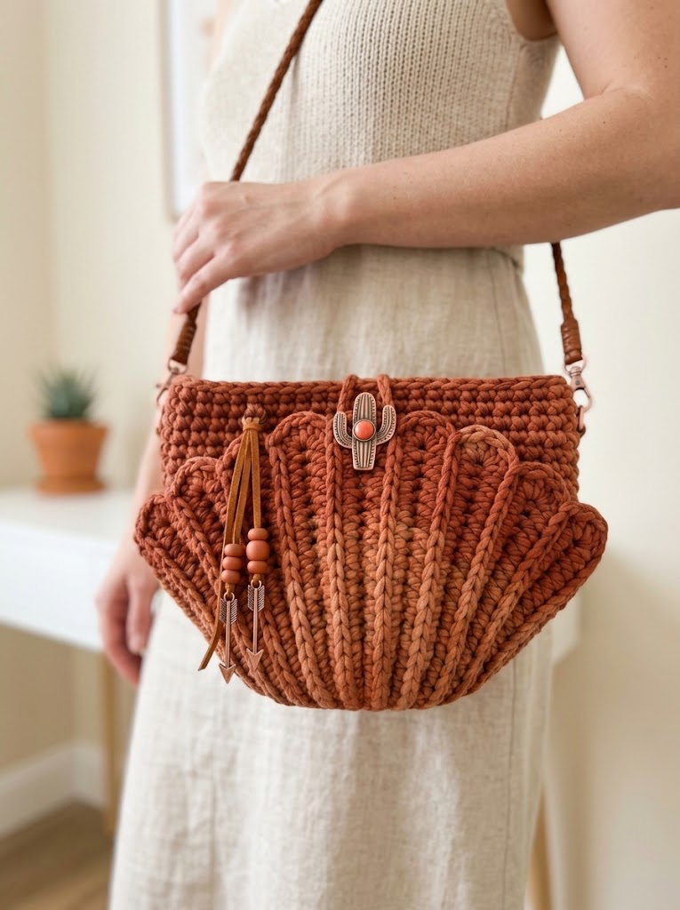 Terracotta Desert Shell Purse Free Crochet Pattern