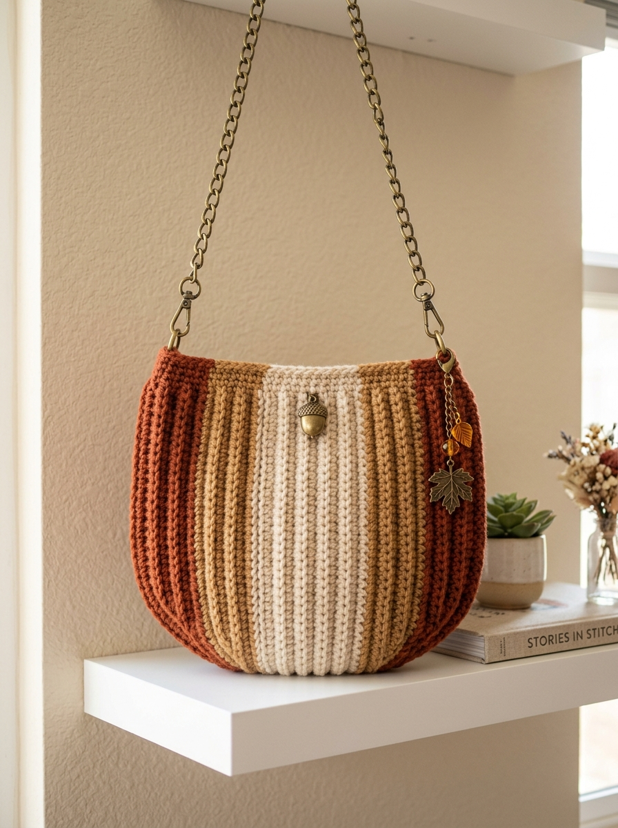 Warm Autumn Terracotta Shoulder Bag Free Crochet Pattern