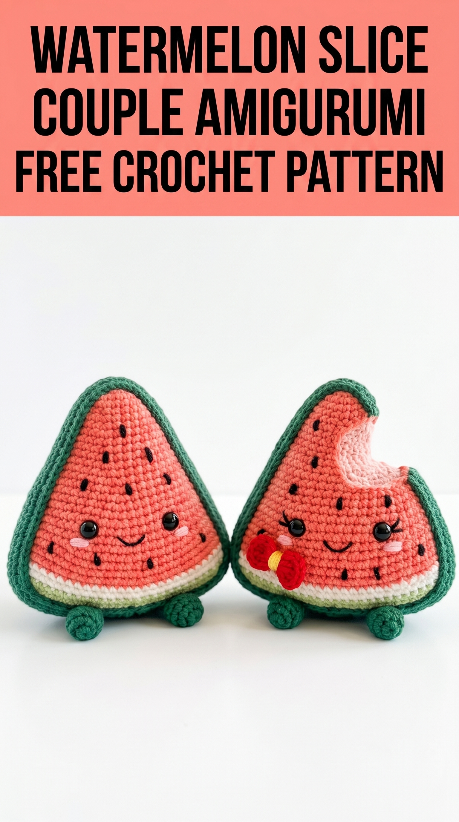 Watermelon Slice Couple Amigurumi Free Crochet Pattern