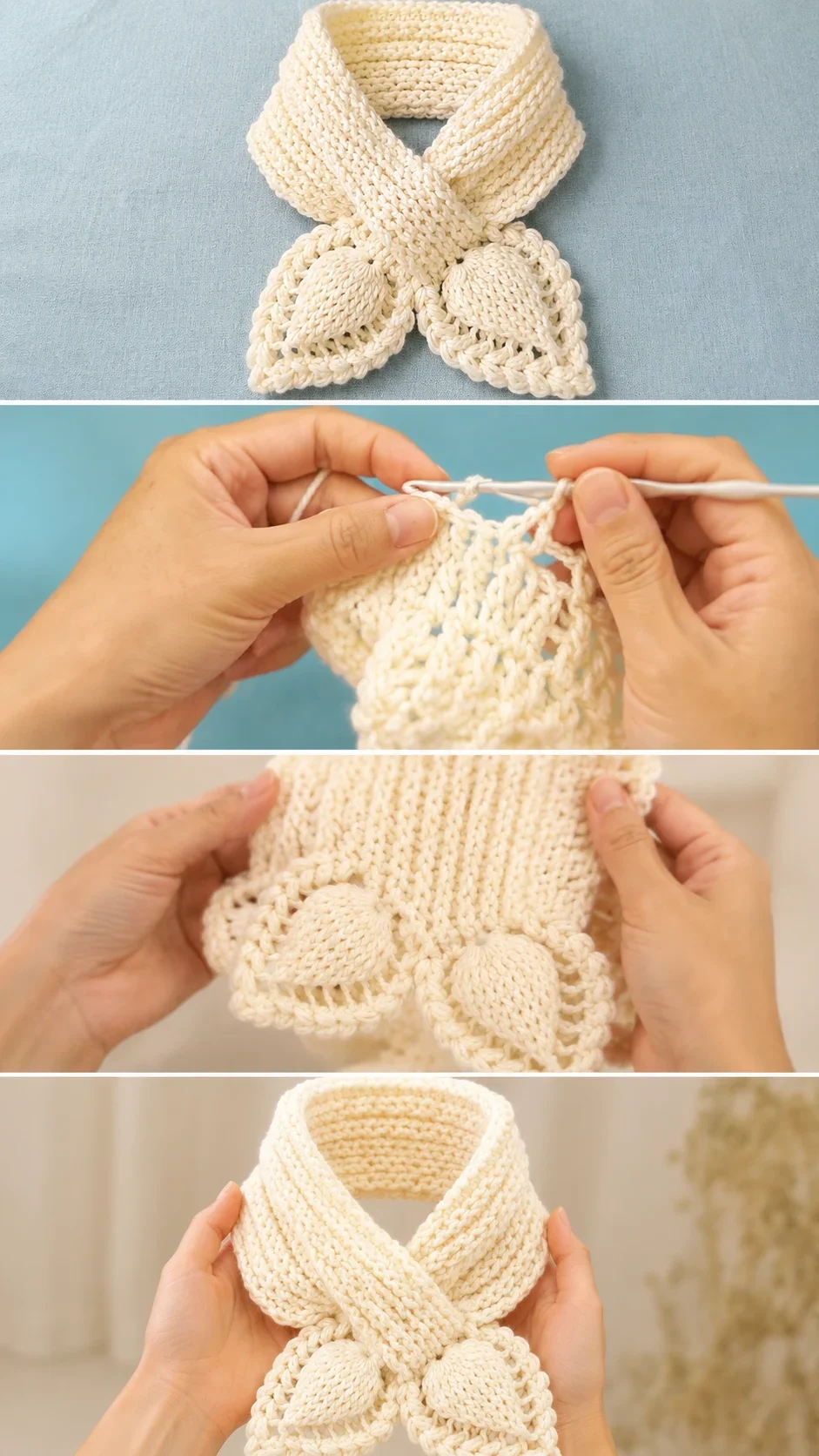Crochet 3D Leaf Scarf: A Soft and Timeless Wrap pattern