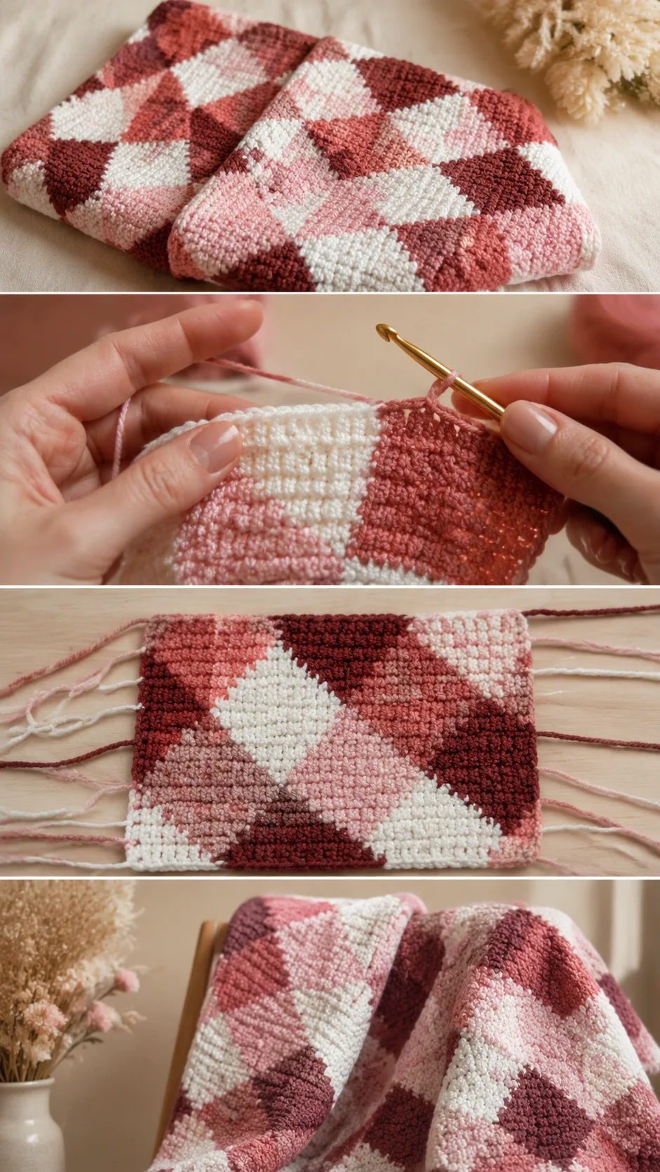 Crochet Argyle Blanket: A Timeless Handmade Treasure pattern