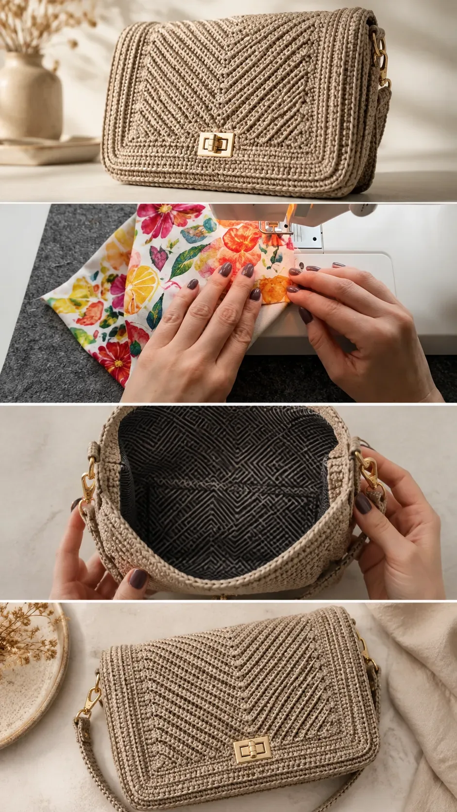 Crochet Bag Lining: A Polished and Refined Finish pattern