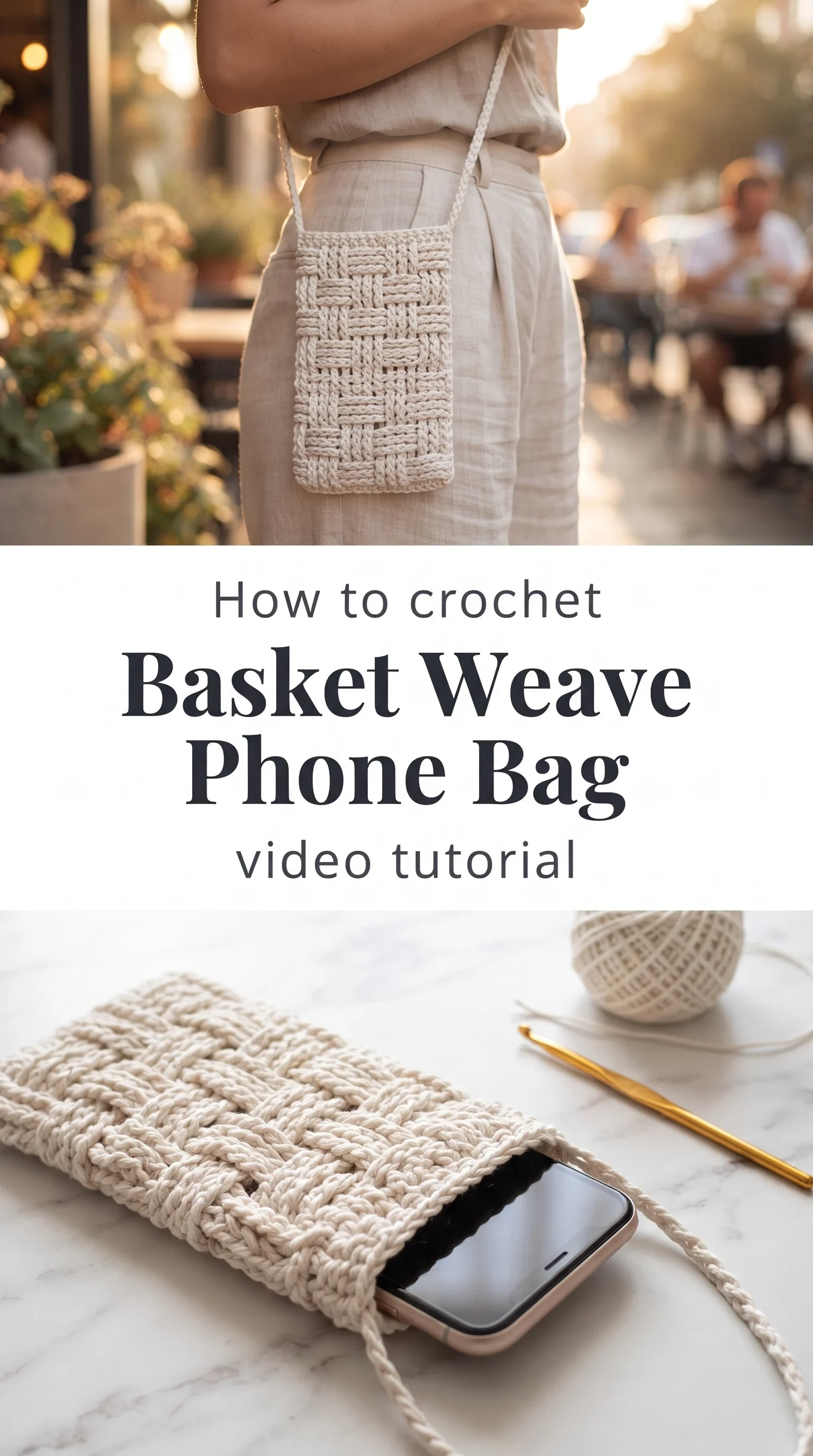 Crochet Basket Weave Phone Bag: A Chic Everyday Essential