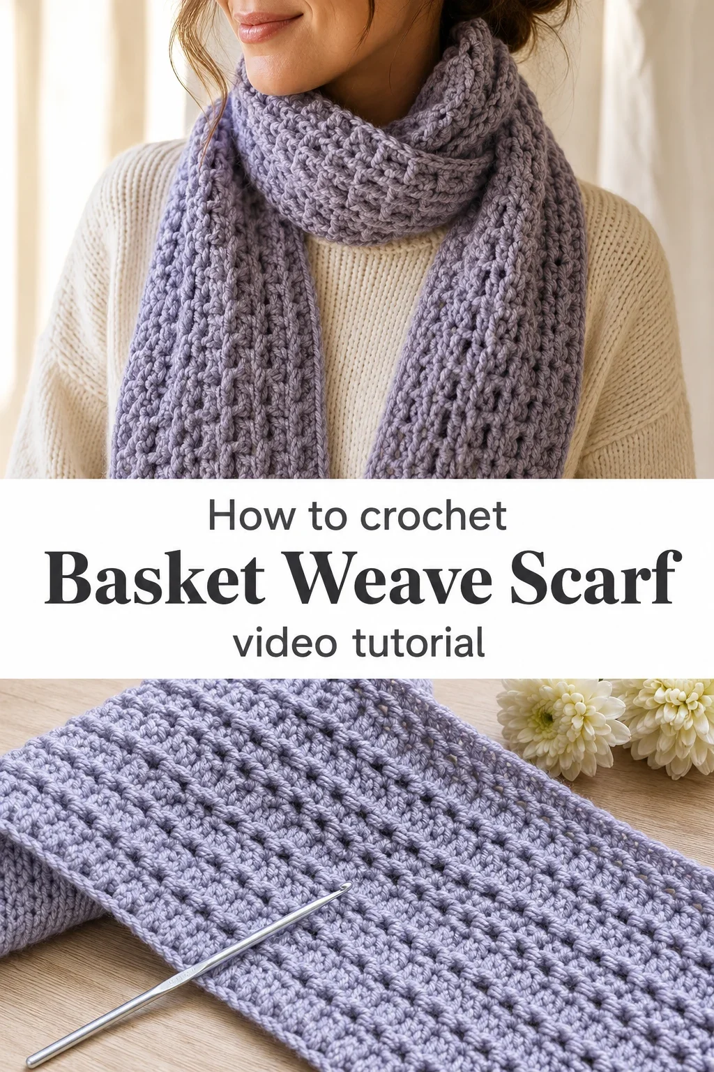 Crochet Basket Weave Scarf: A Timeless Textured Classic