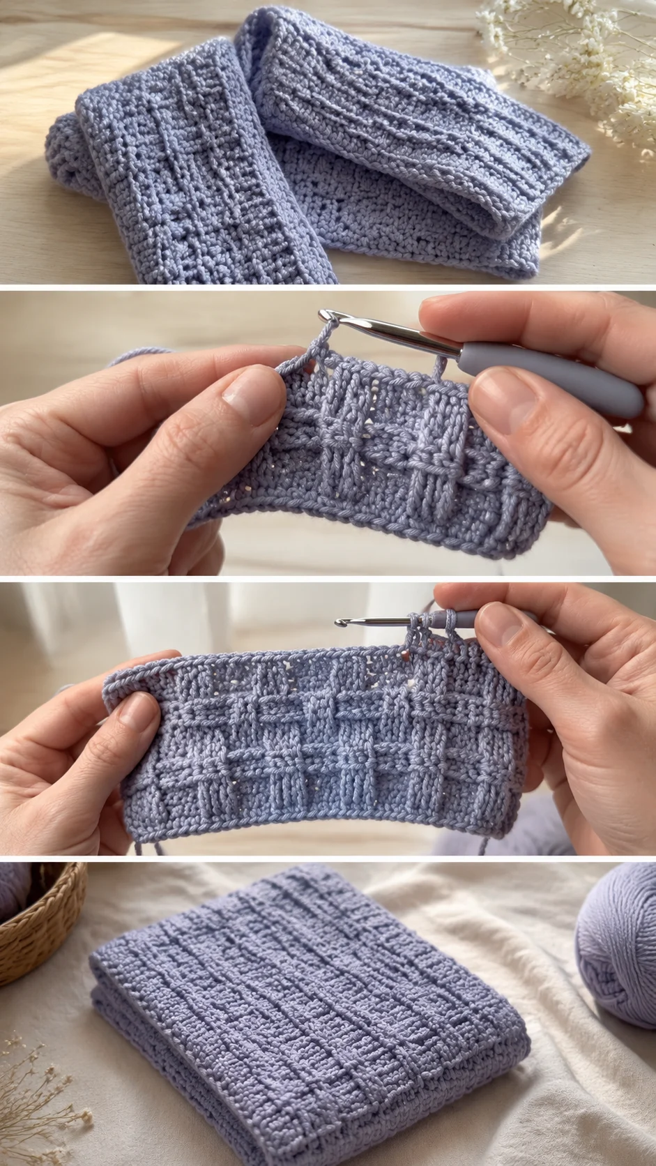 Crochet Basket Weave Scarf: A Timeless Textured Classic pattern