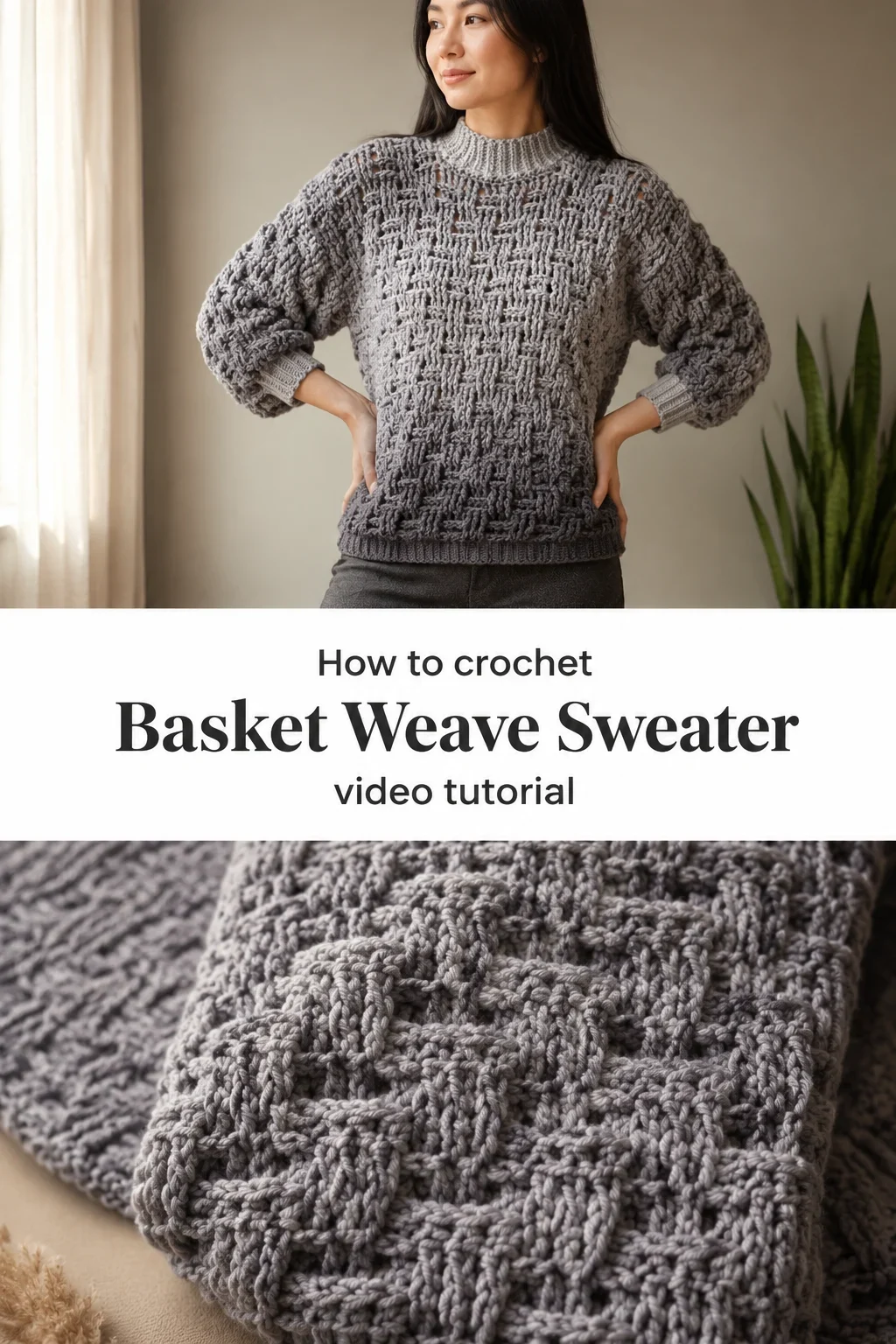 Crochet Basket Weave Sweater: A Timeless Cozy Classic