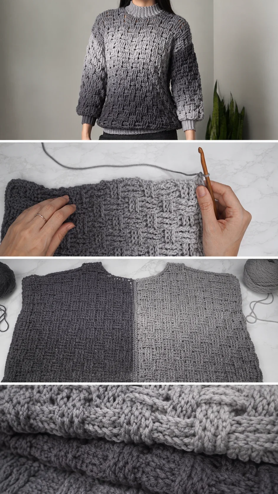 Crochet Basket Weave Sweater: A Timeless Cozy Classic pattern