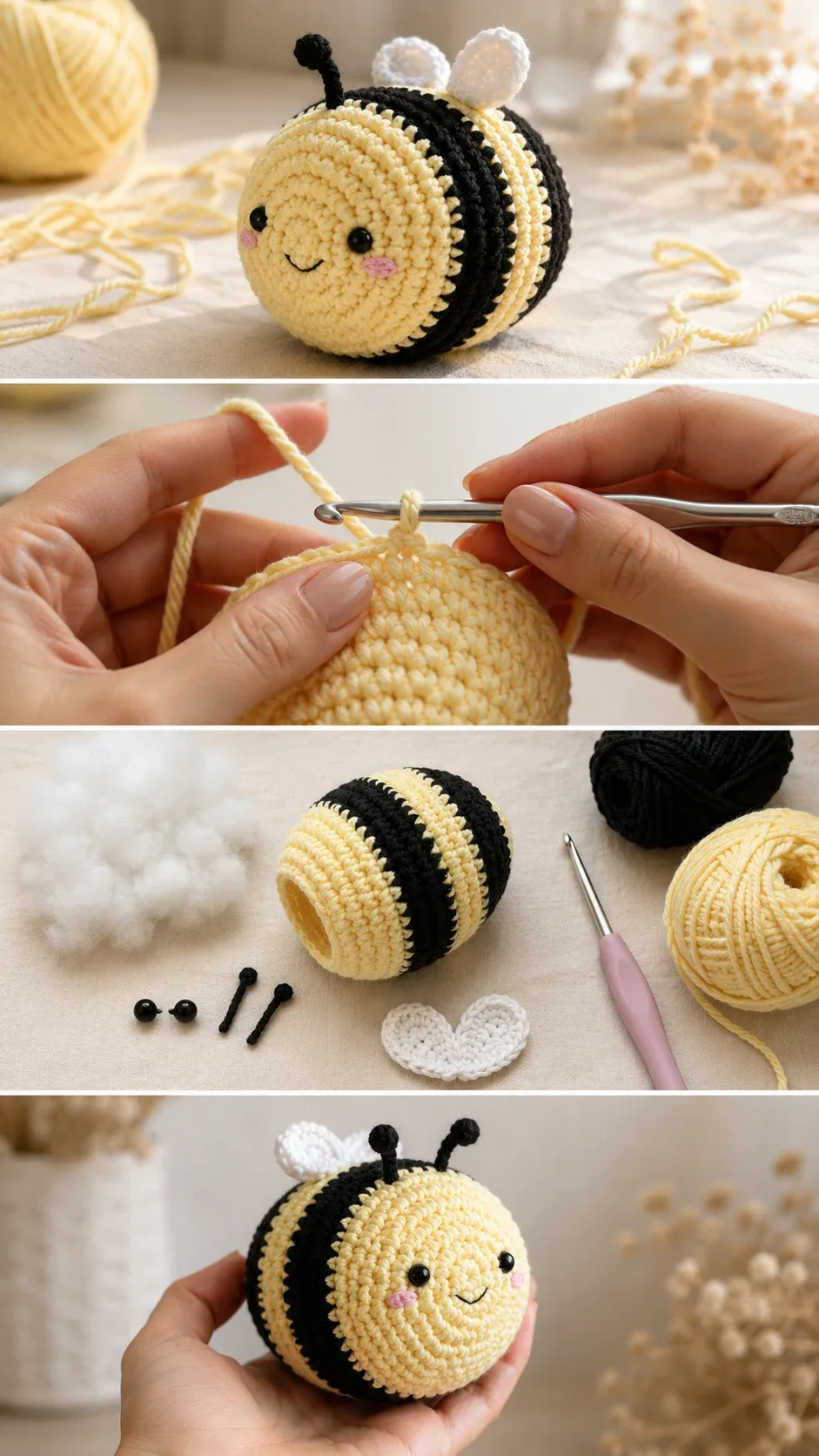 Crochet Bee Plush: A Sweet and Whimsical Companion pattern