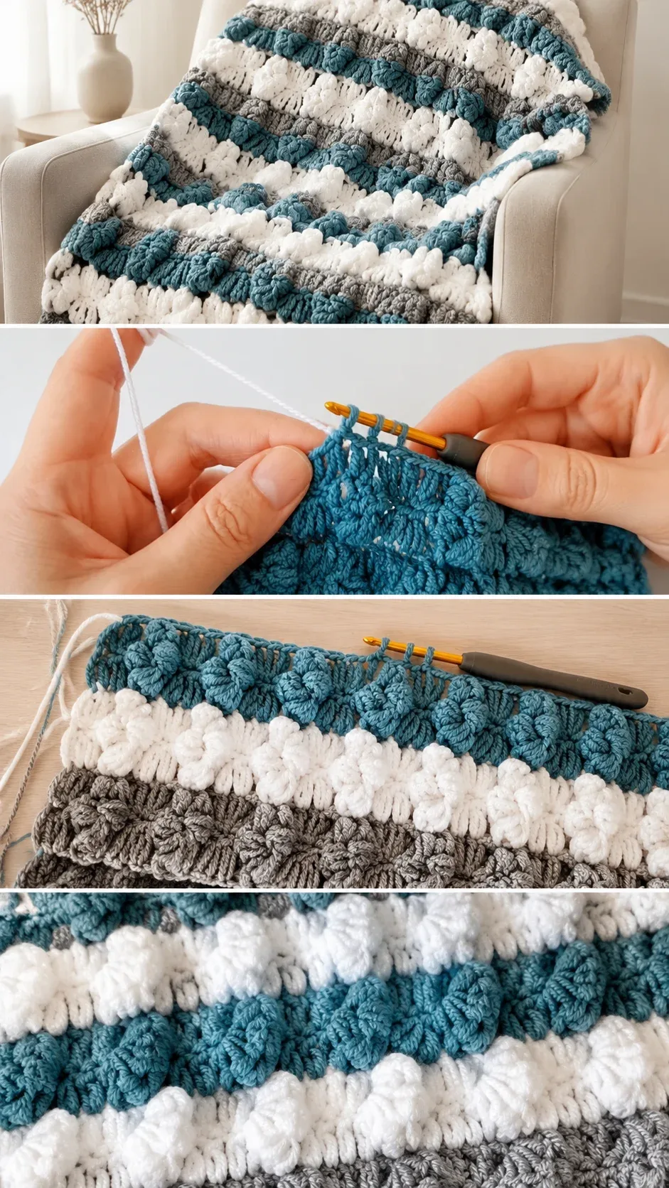 Crochet Bobble Blanket: A Textured Timeless Treasure pattern