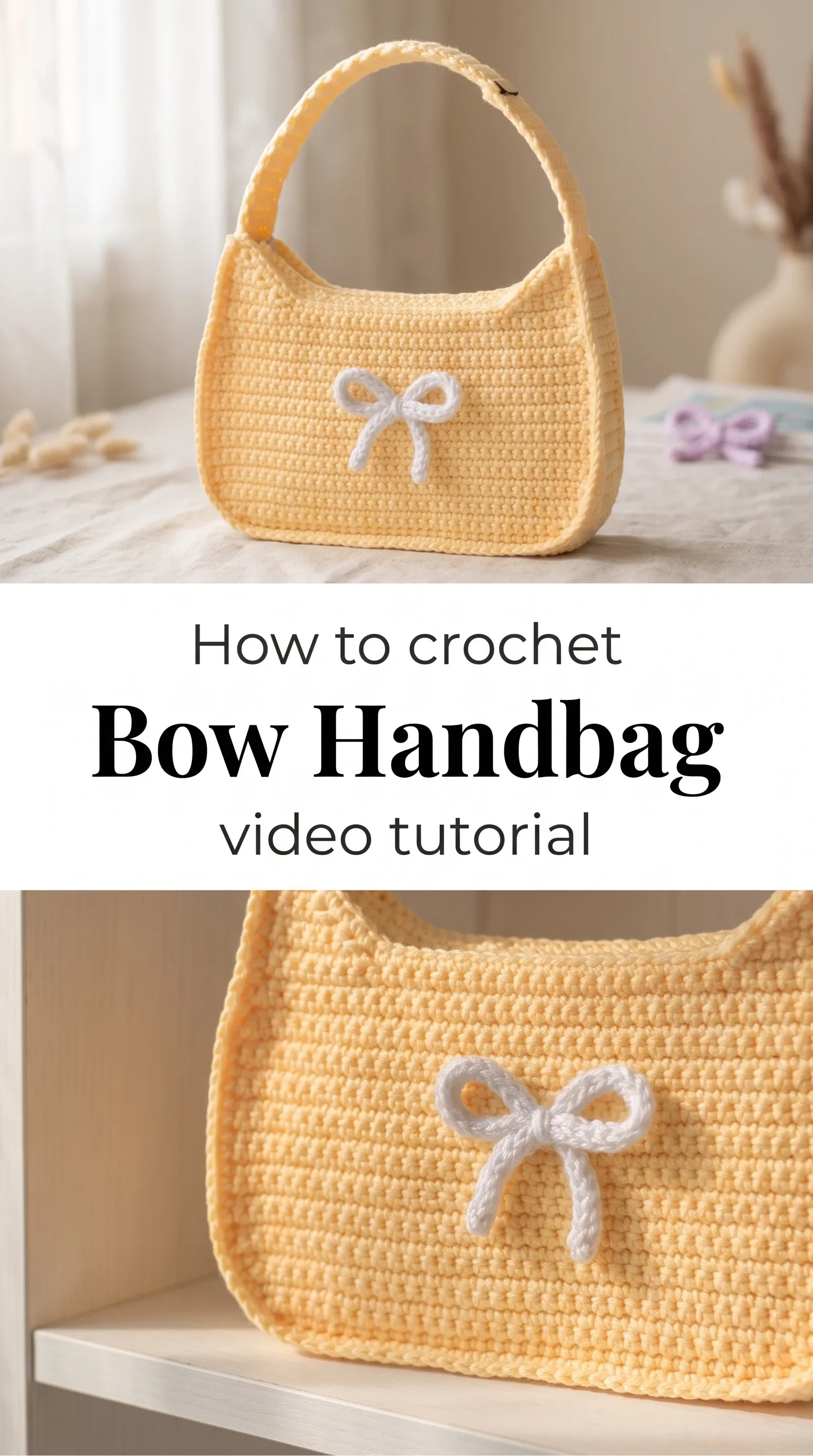 Crochet Bow Handbag: A Sweet and Charming Accessory
