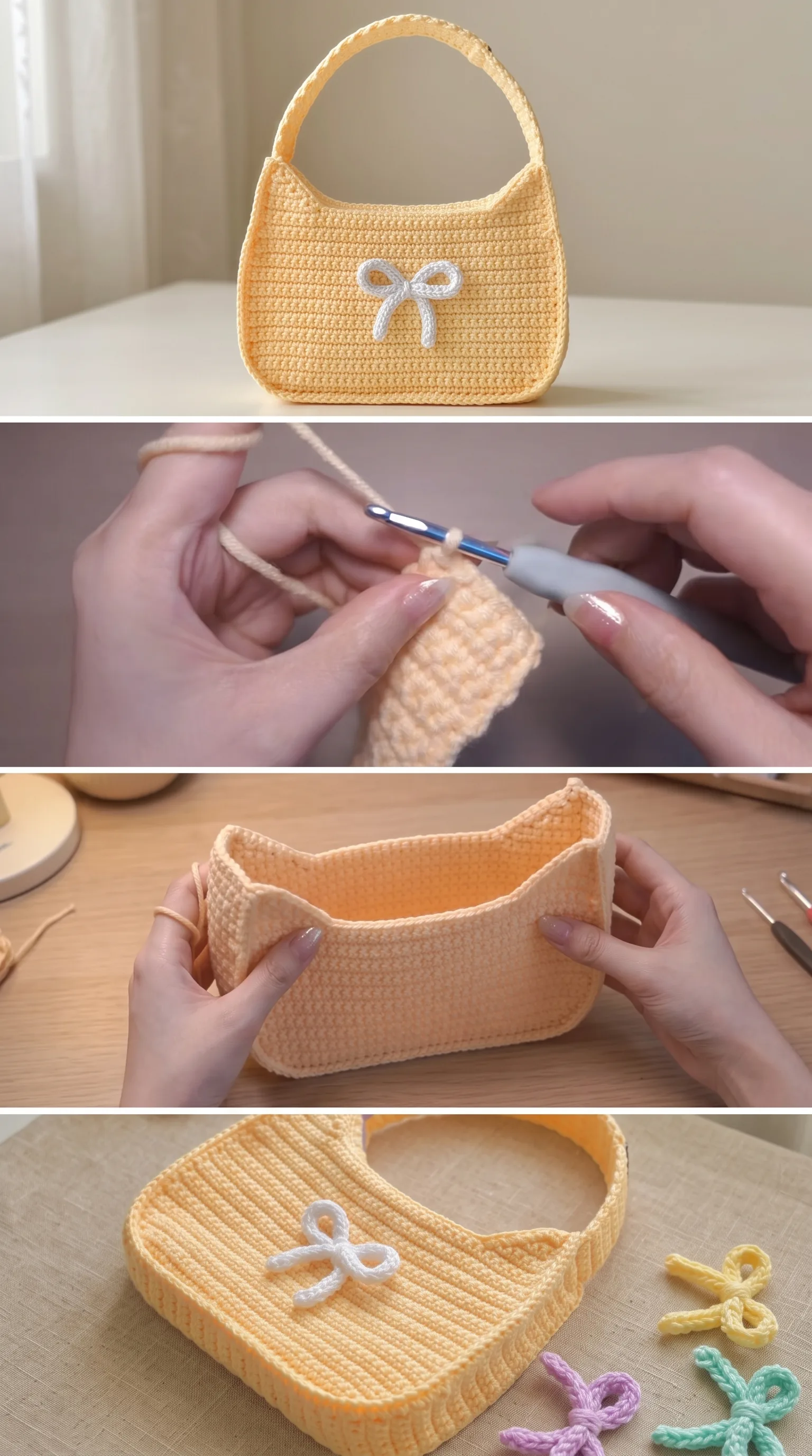 Crochet Bow Handbag: A Sweet and Charming Accessory pattern