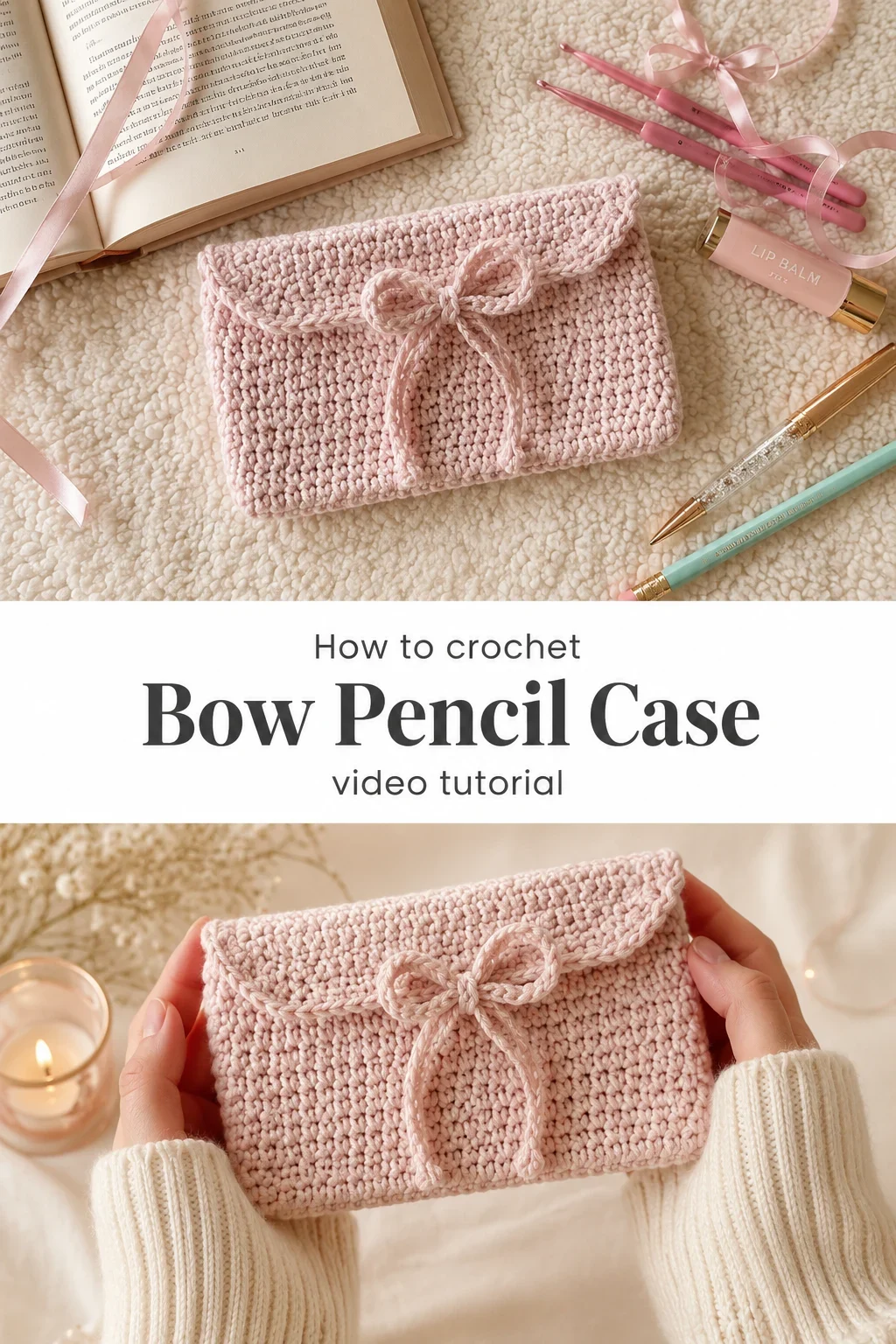 Crochet Bow Pencil Case: A Charming and Practical Pouch