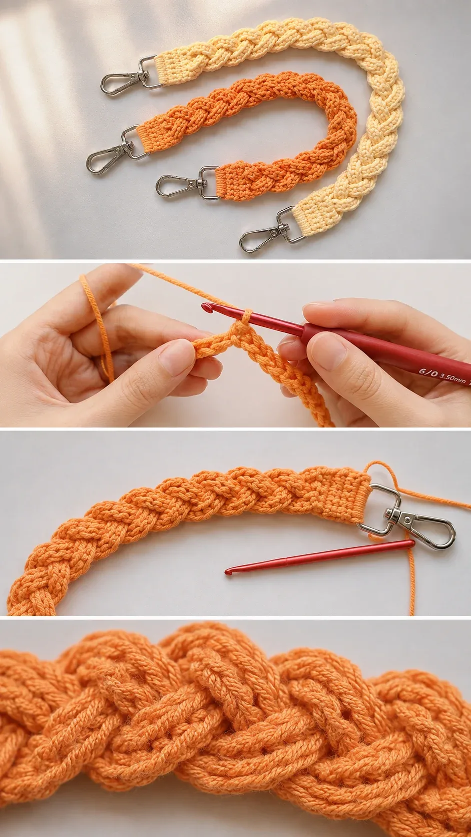 Crochet Braided Bag Strap: A Bold Personalized Accent pattern
