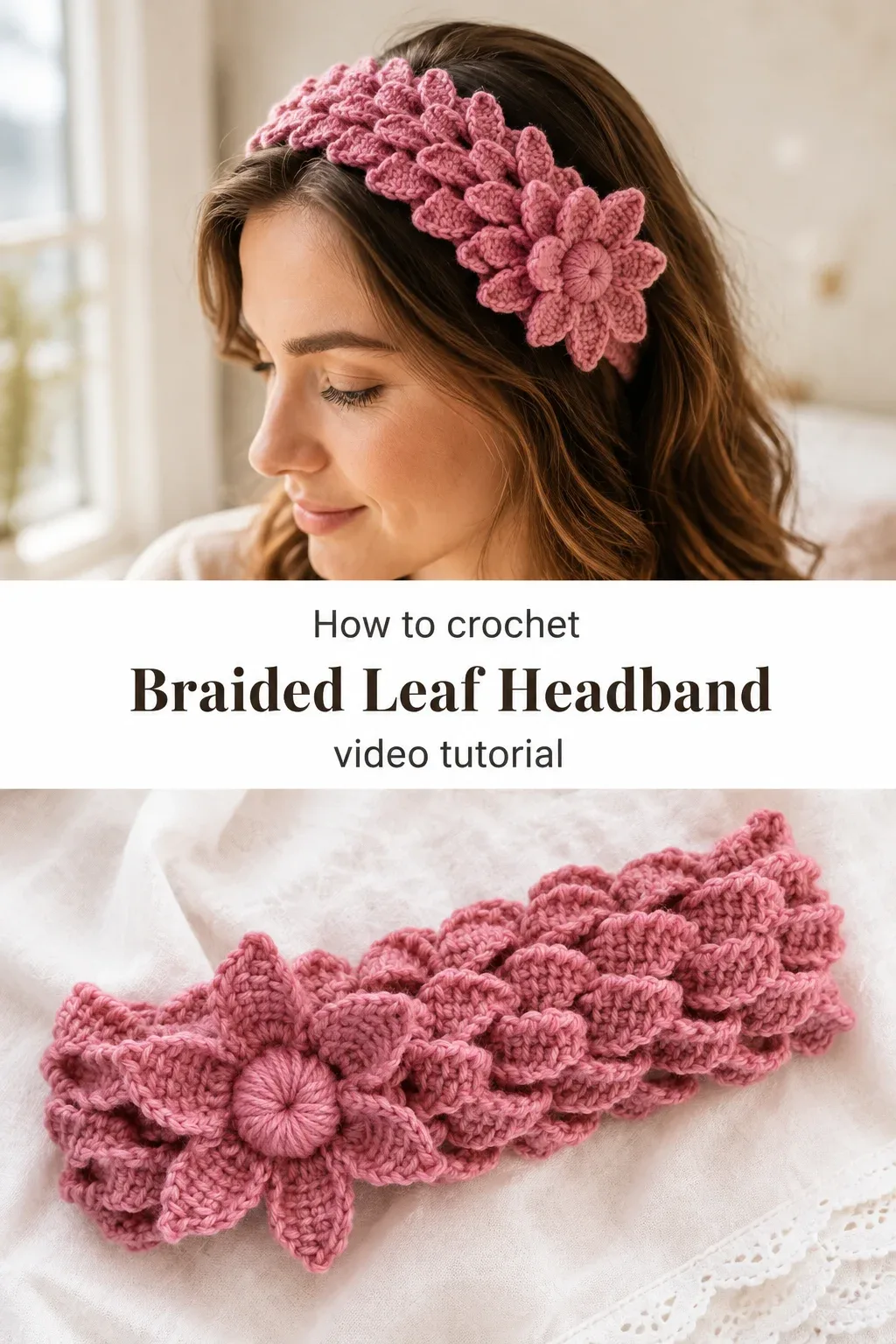 Crochet Braided Leaf Headband: A Charming Floral Accent