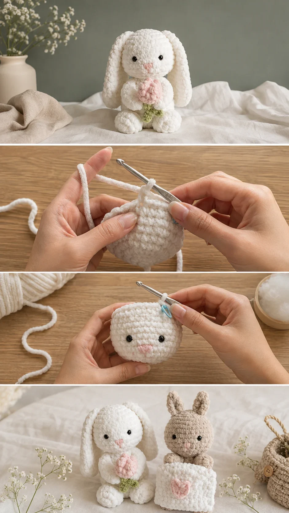 Crochet Bunny with Tulip: A Sweet and Charming Gift pattern