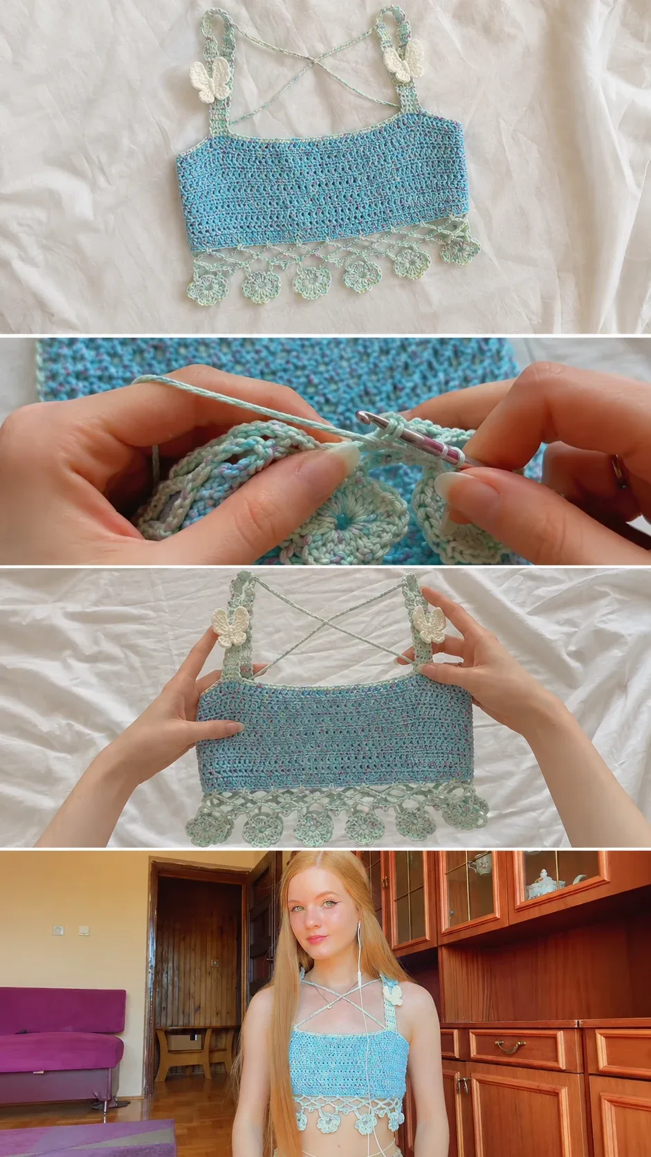 Crochet Butterfly Floral Top: A Whimsical Summer Essential pattern