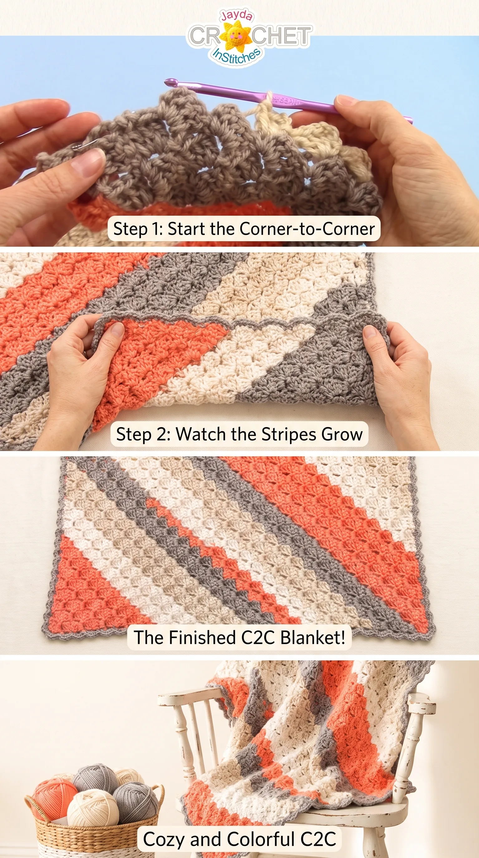 Crochet C2C Baby Blanket: A Soft and Timeless Treasure pattern
