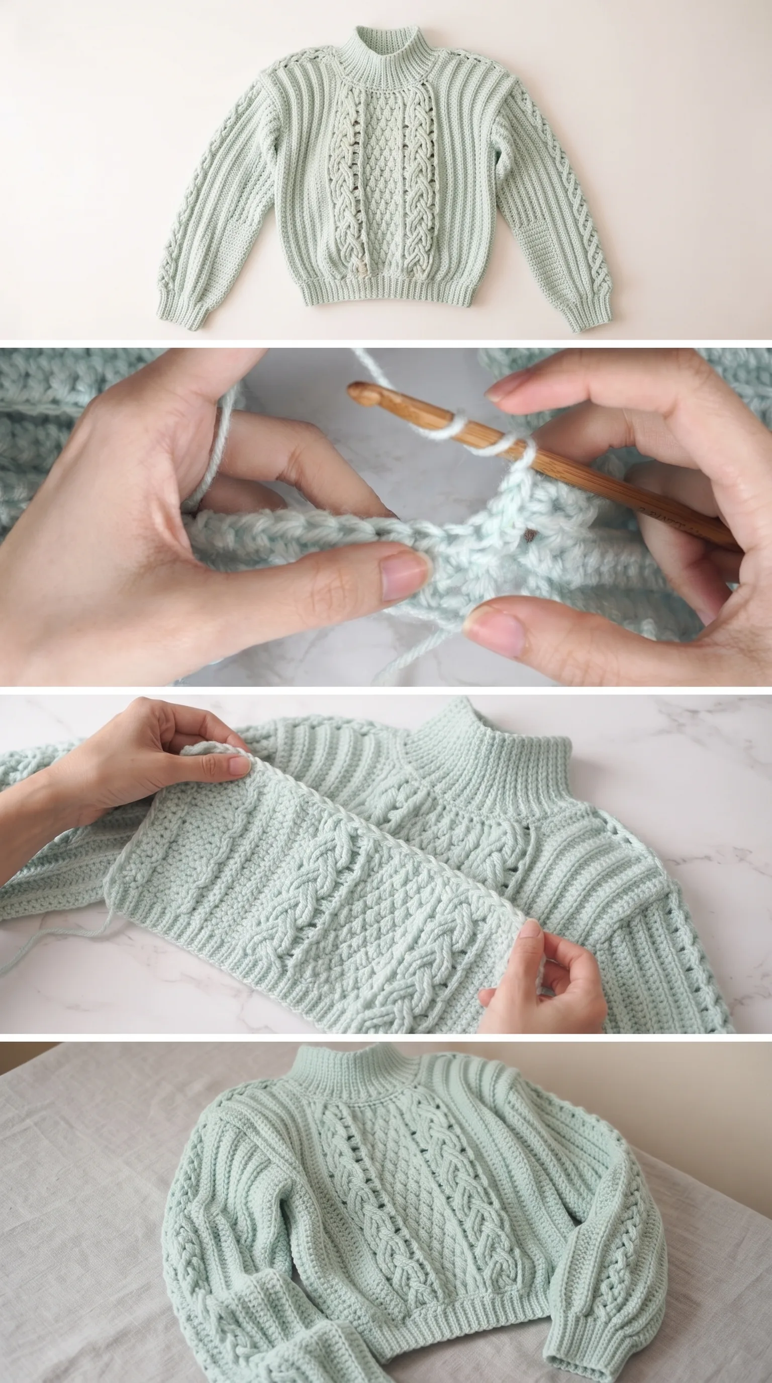 Crochet Cable Knit Sweater: A Chic Winter Essential pattern