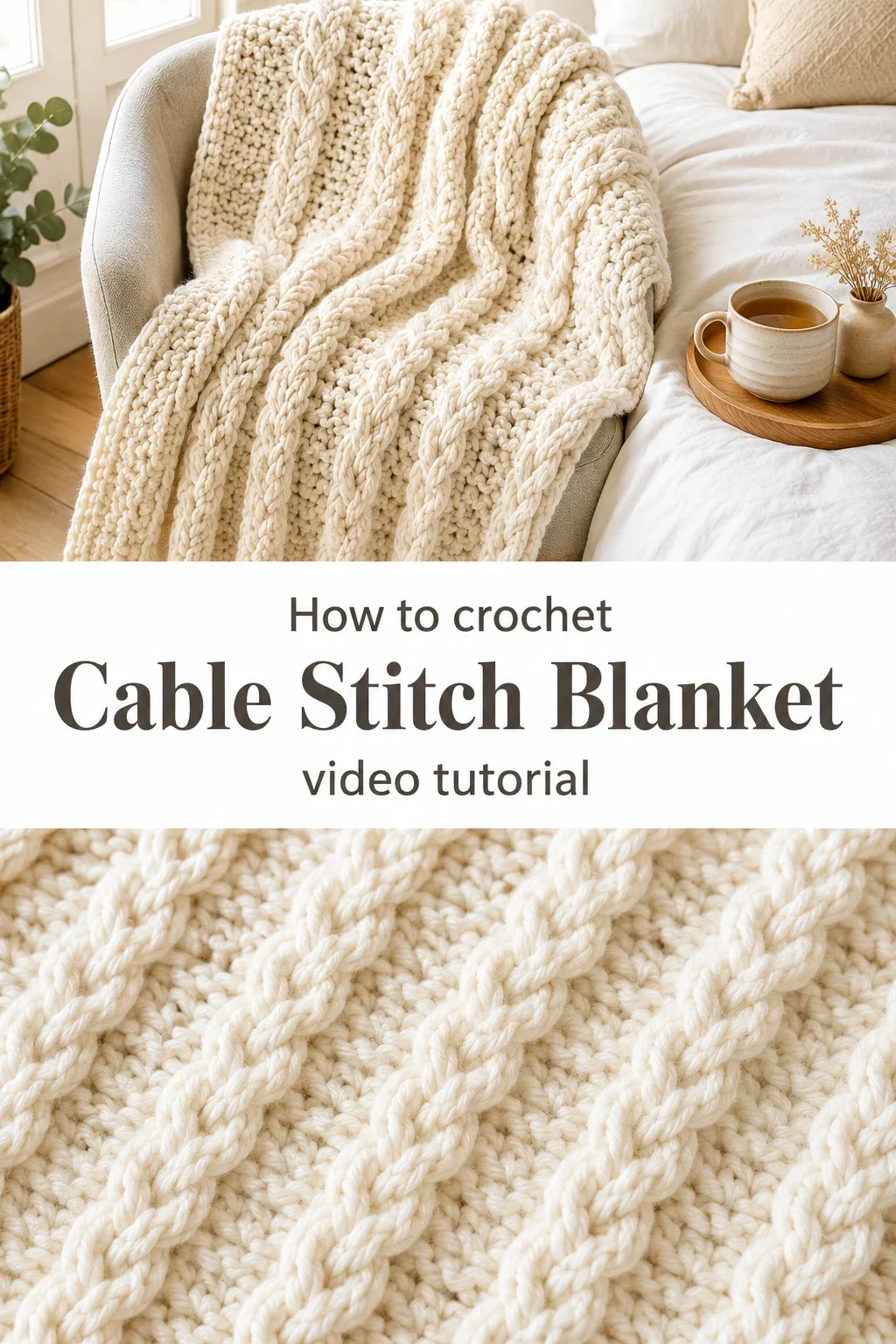 Crochet Cable Stitch Blanket: A Timeless Textured Classic