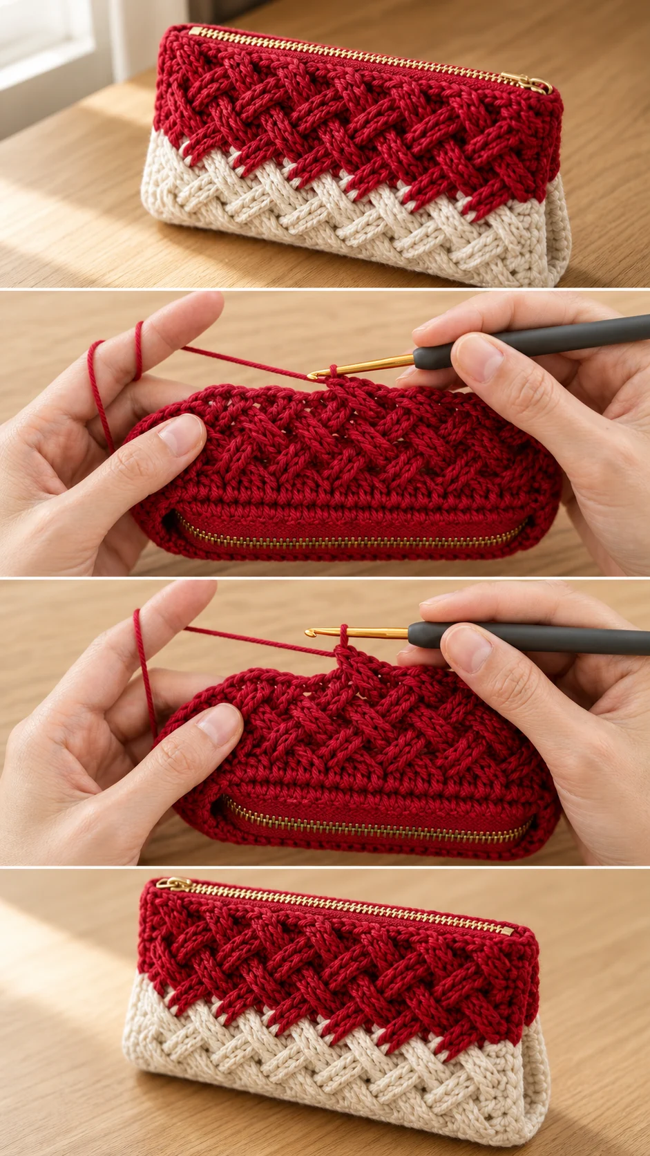 Crochet Celtic Weave Purse: A Chic Zippered Treasure pattern