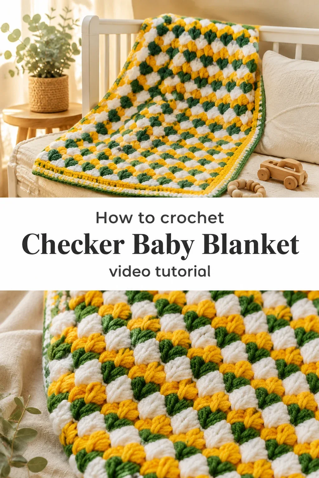 Crochet Checker Baby Blanket: A Vibrant Cozy Treasure
