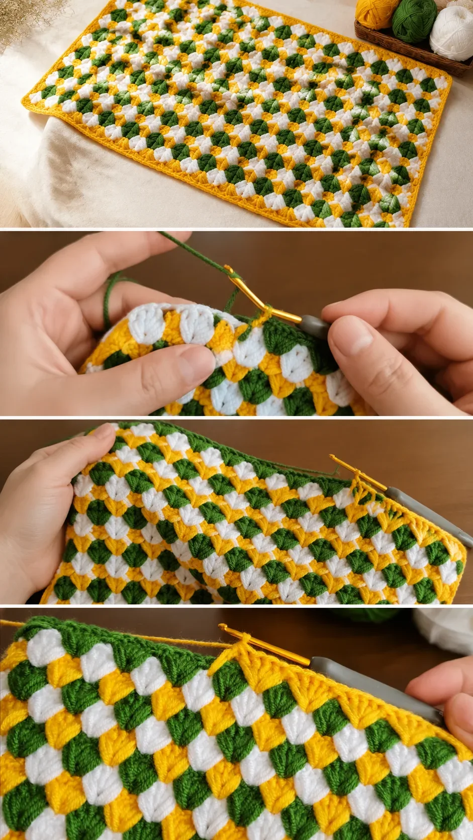 Crochet Checker Baby Blanket: A Vibrant Cozy Treasure pattern
