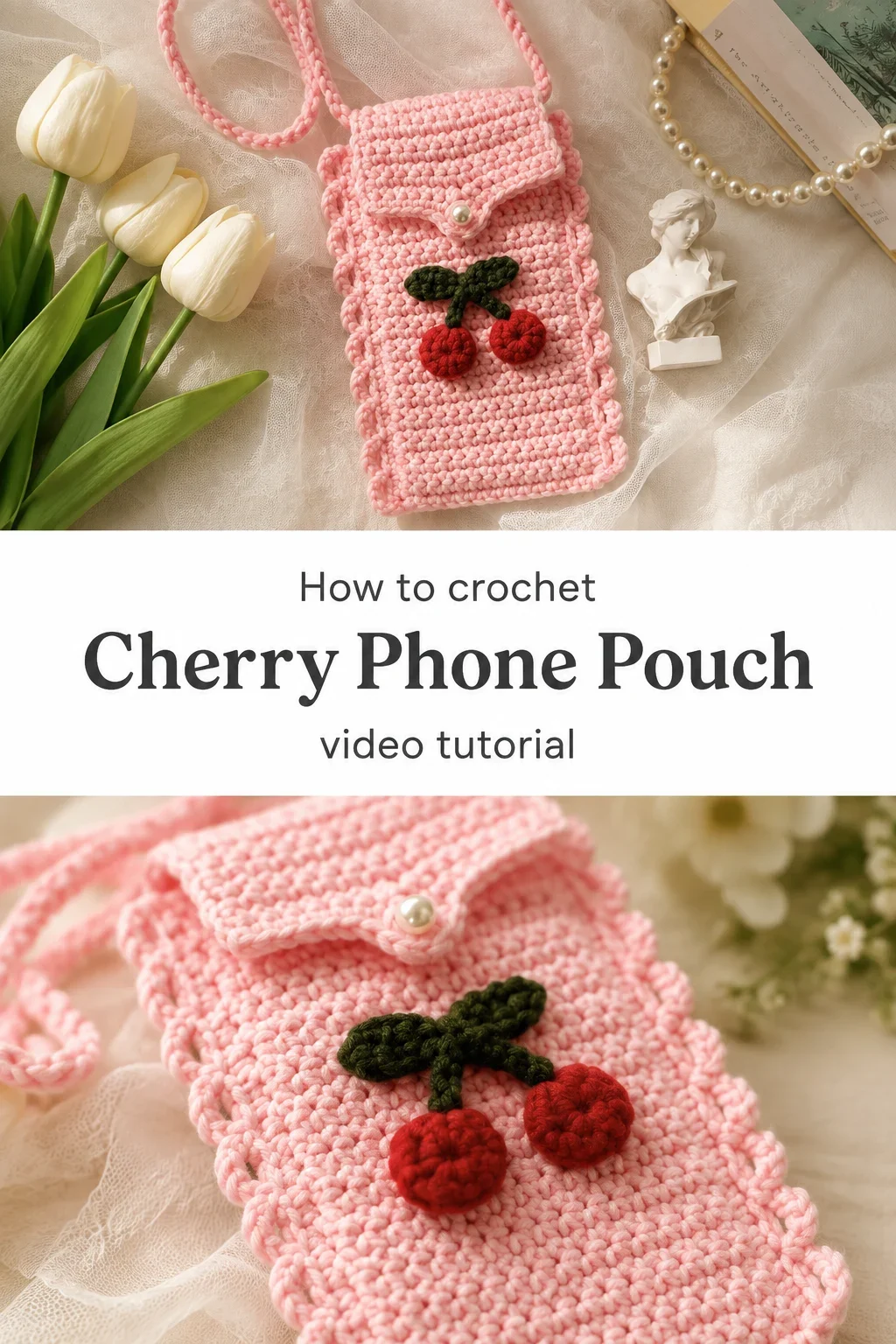 Crochet Cherry Phone Pouch: A Sweet Everyday Accessory
