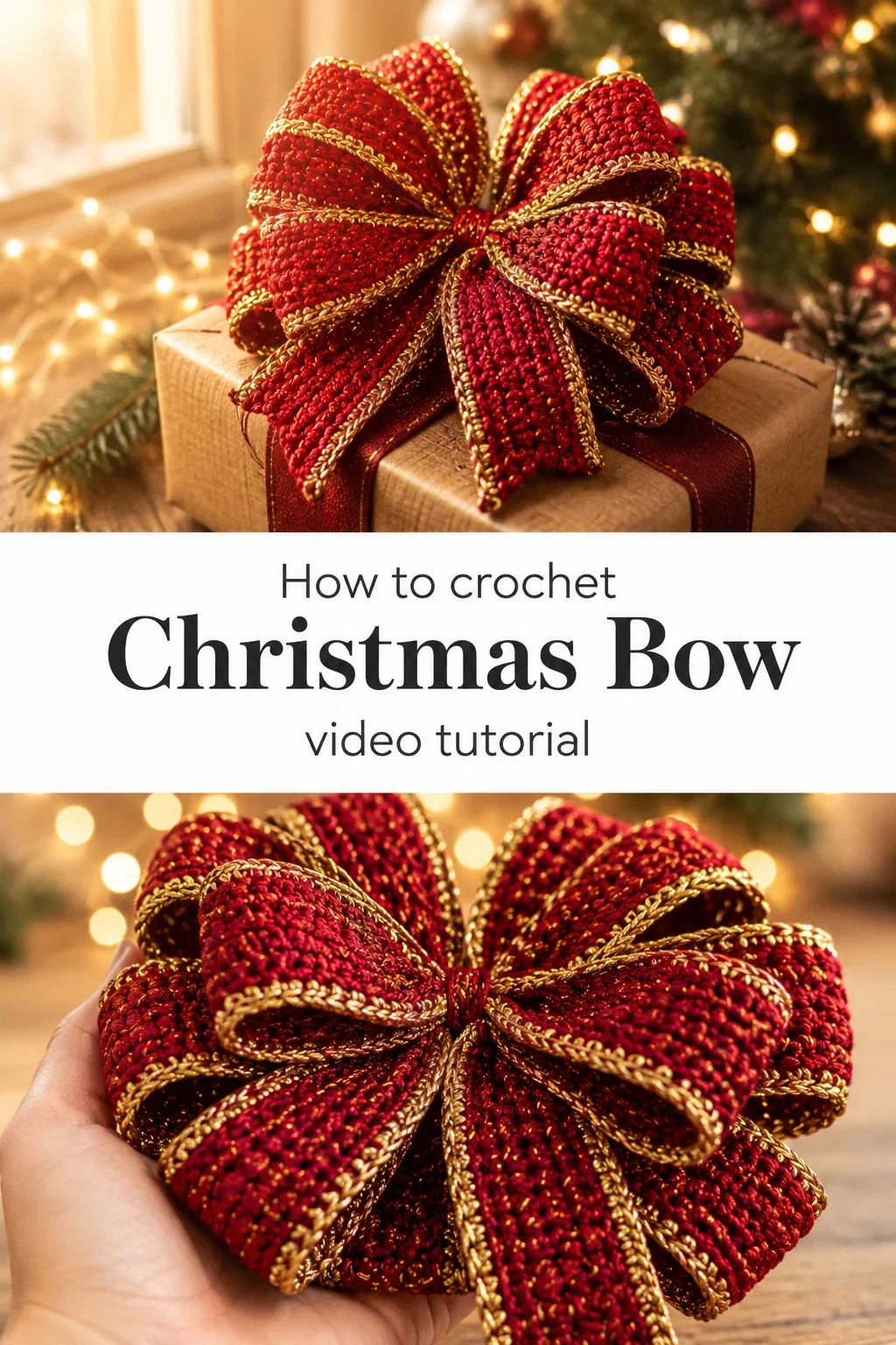 Crochet Christmas Bow: A Festive and Radiant Accent