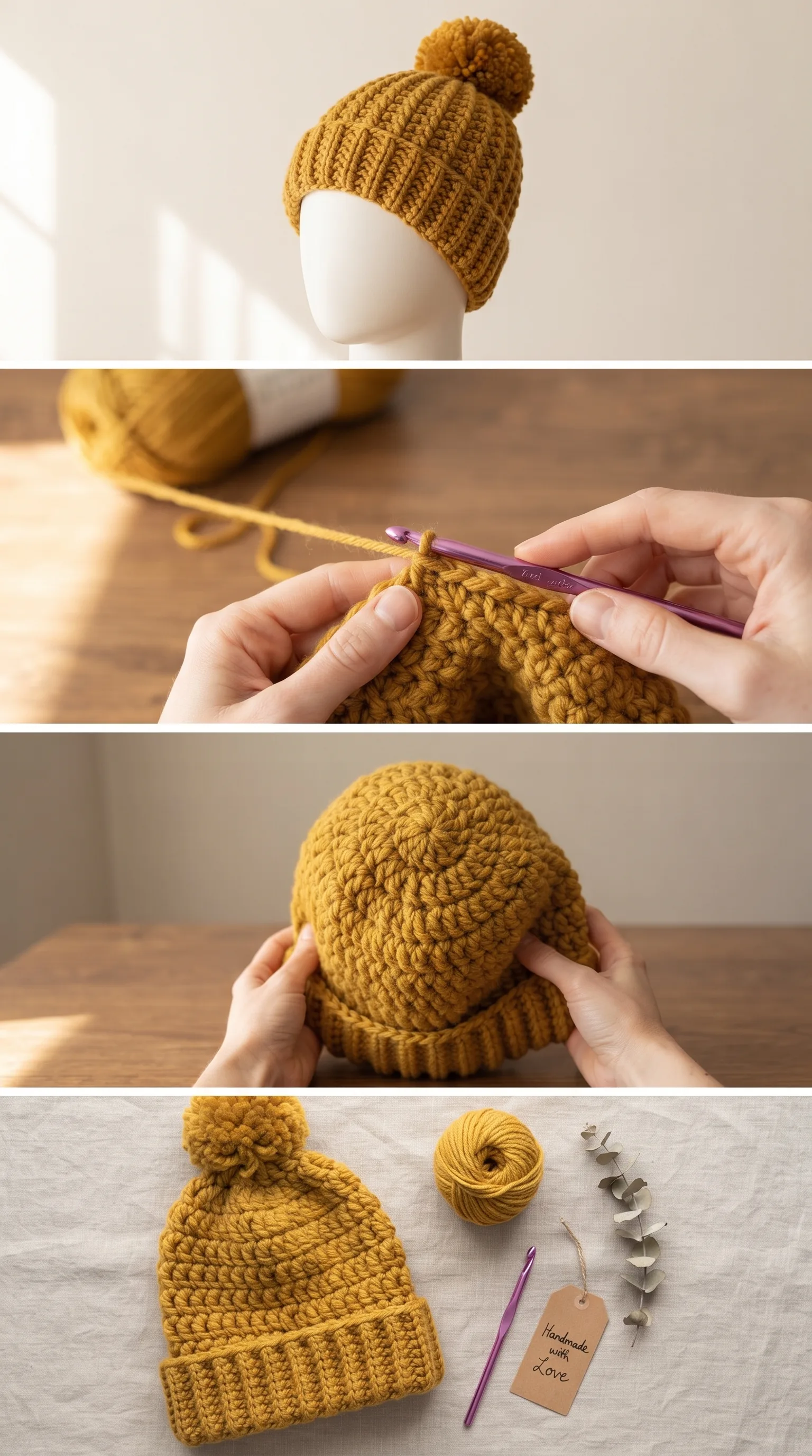 Crochet Chunky Beanie: A Warm and Timeless Classic pattern