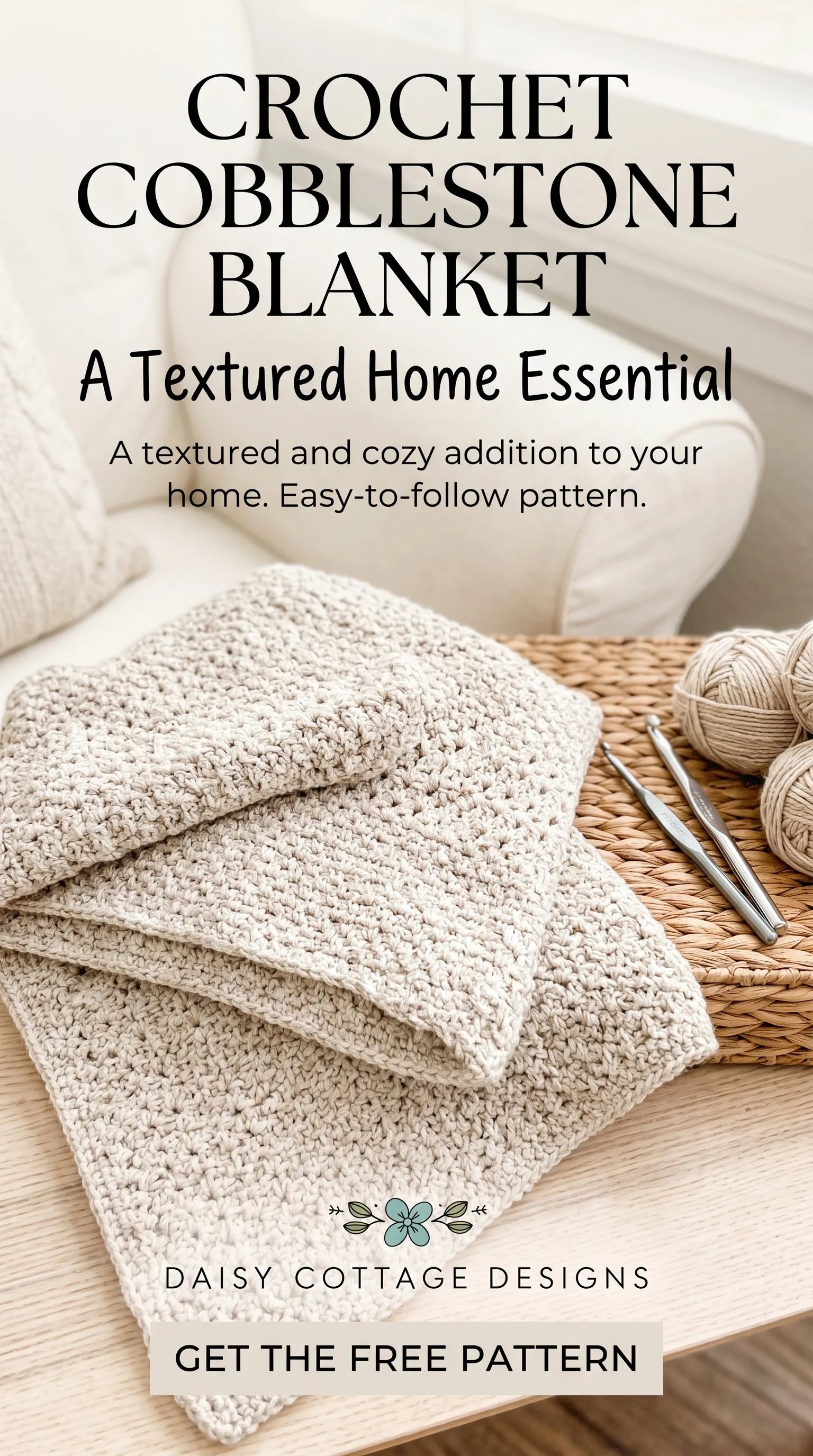 Crochet Cobblestone Blanket: A Textured Home Essential