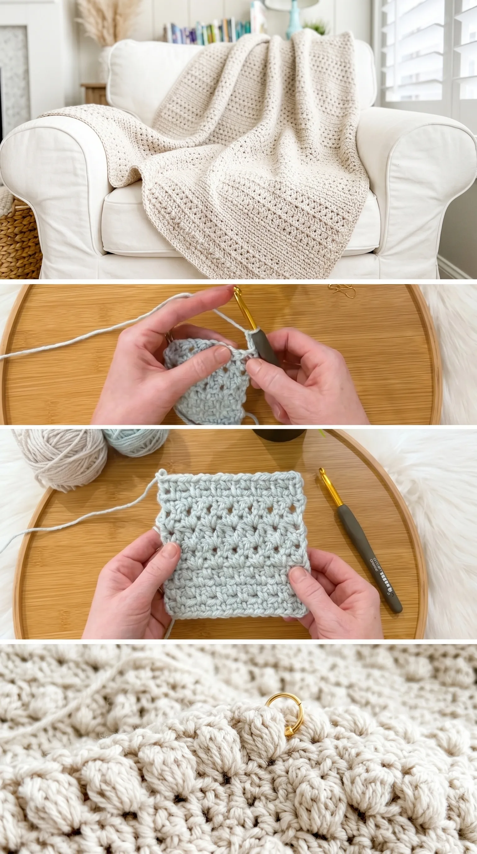 Crochet Cobblestone Blanket: A Textured Home Essential pattern