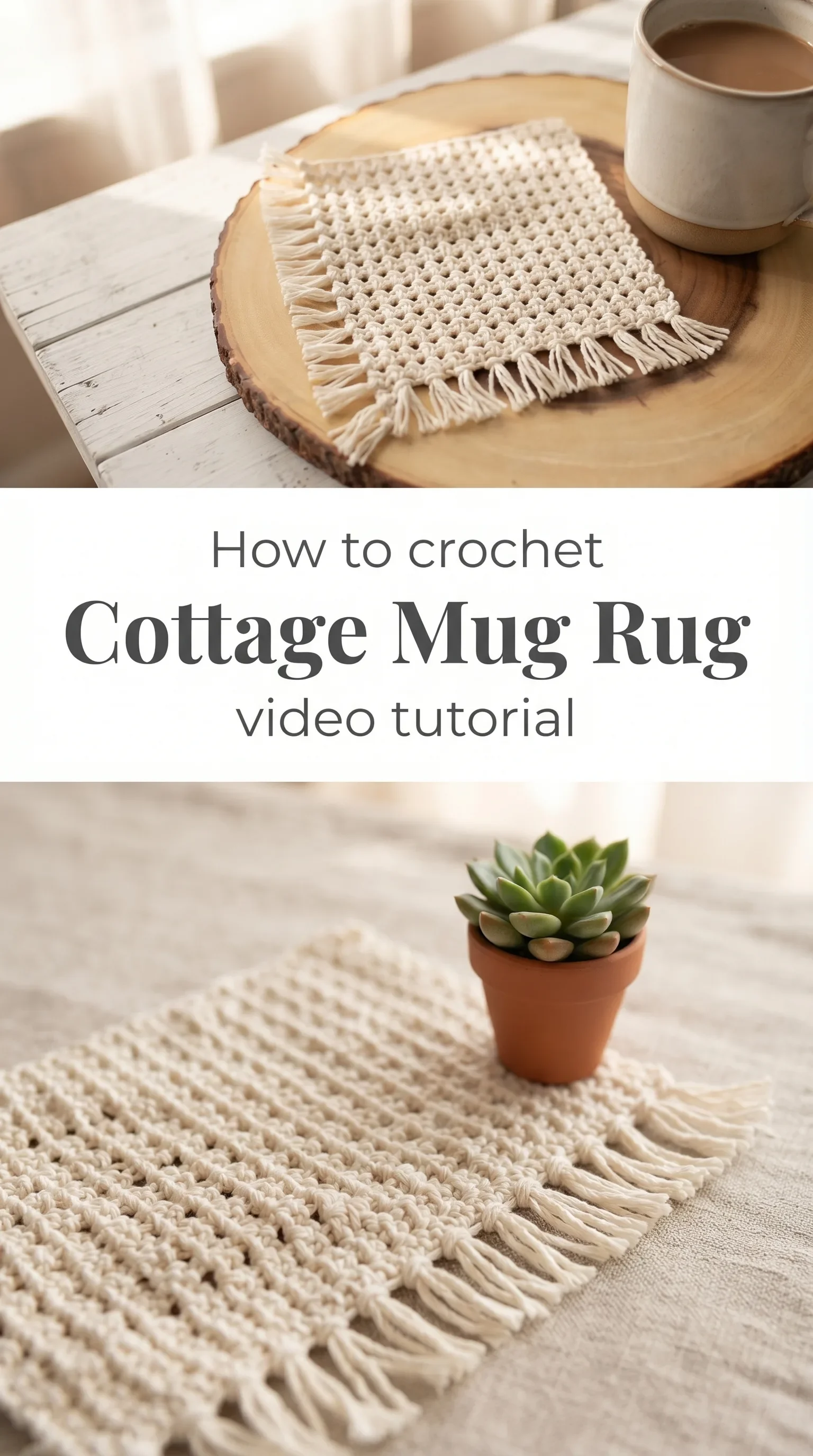 Crochet Cottage Mug Rug: A Charming Boho Accent