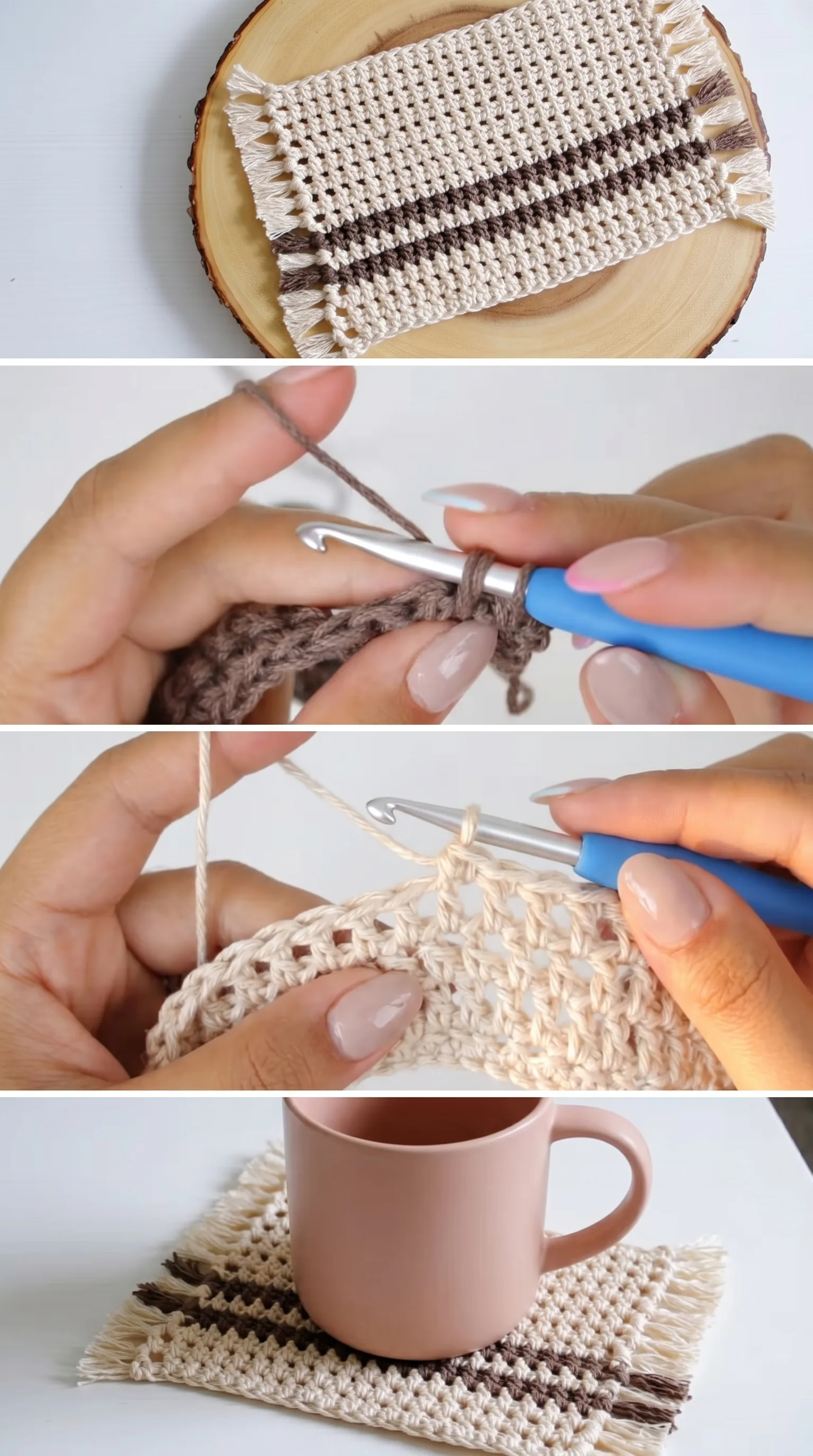 Crochet Cottage Mug Rug: A Charming Boho Accent pattern