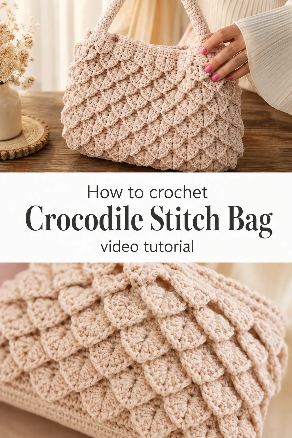 Crochet Crocodile Stitch Bag: A Textured Elegant Treasure