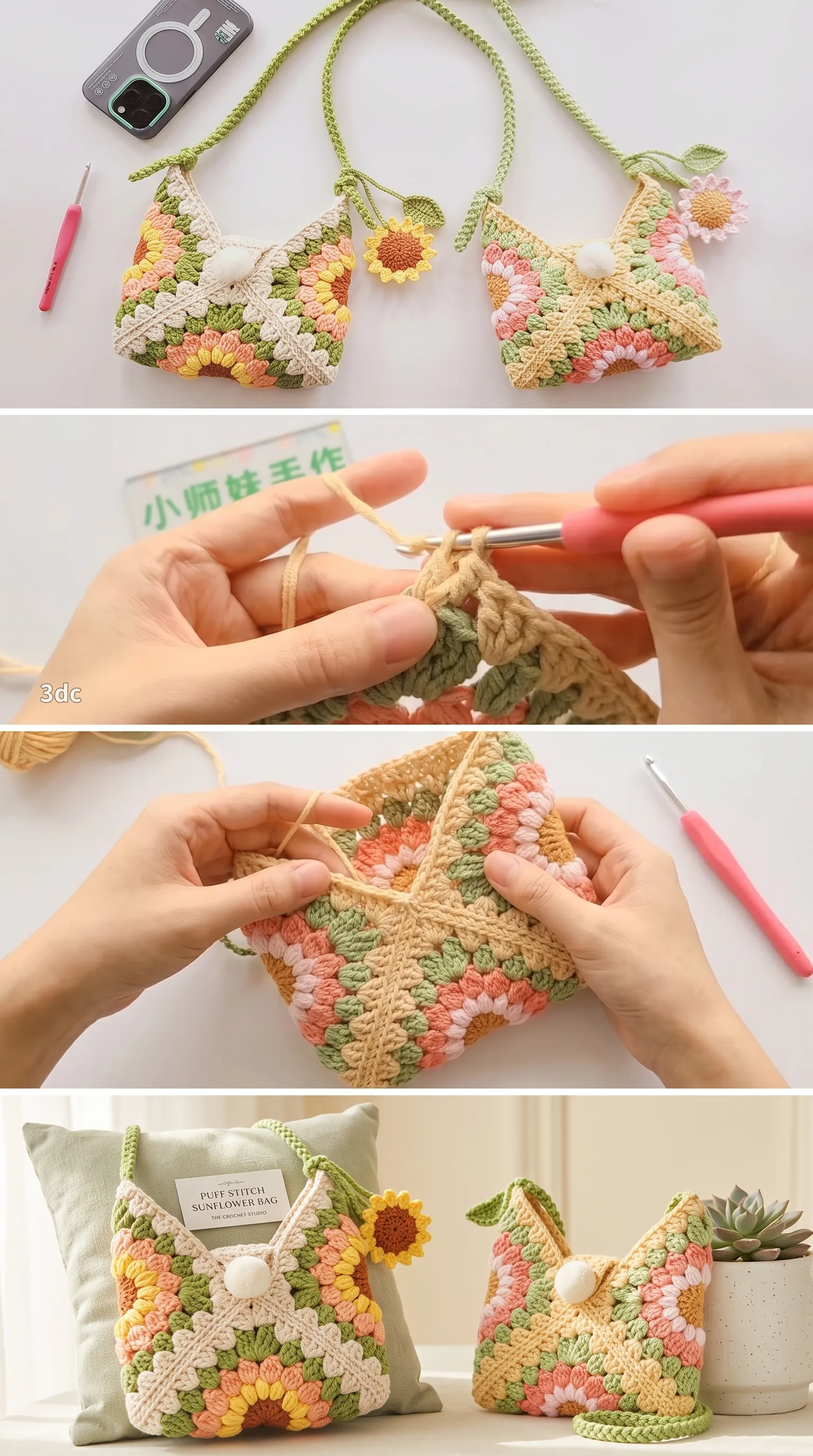 Crochet Crossbody Bag: A Blooming Summer Treasure pattern